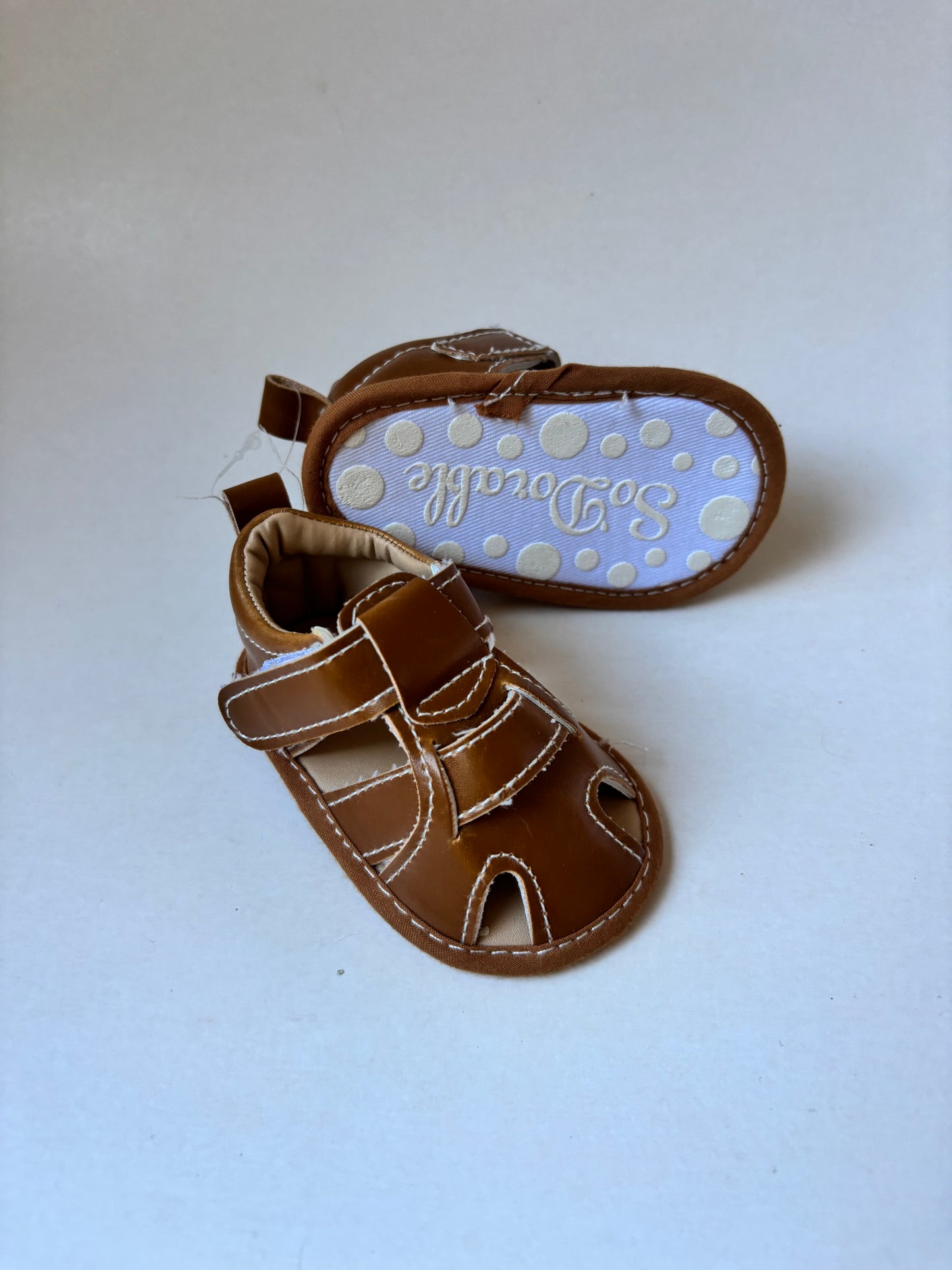 Brown Woven Crib Sandals