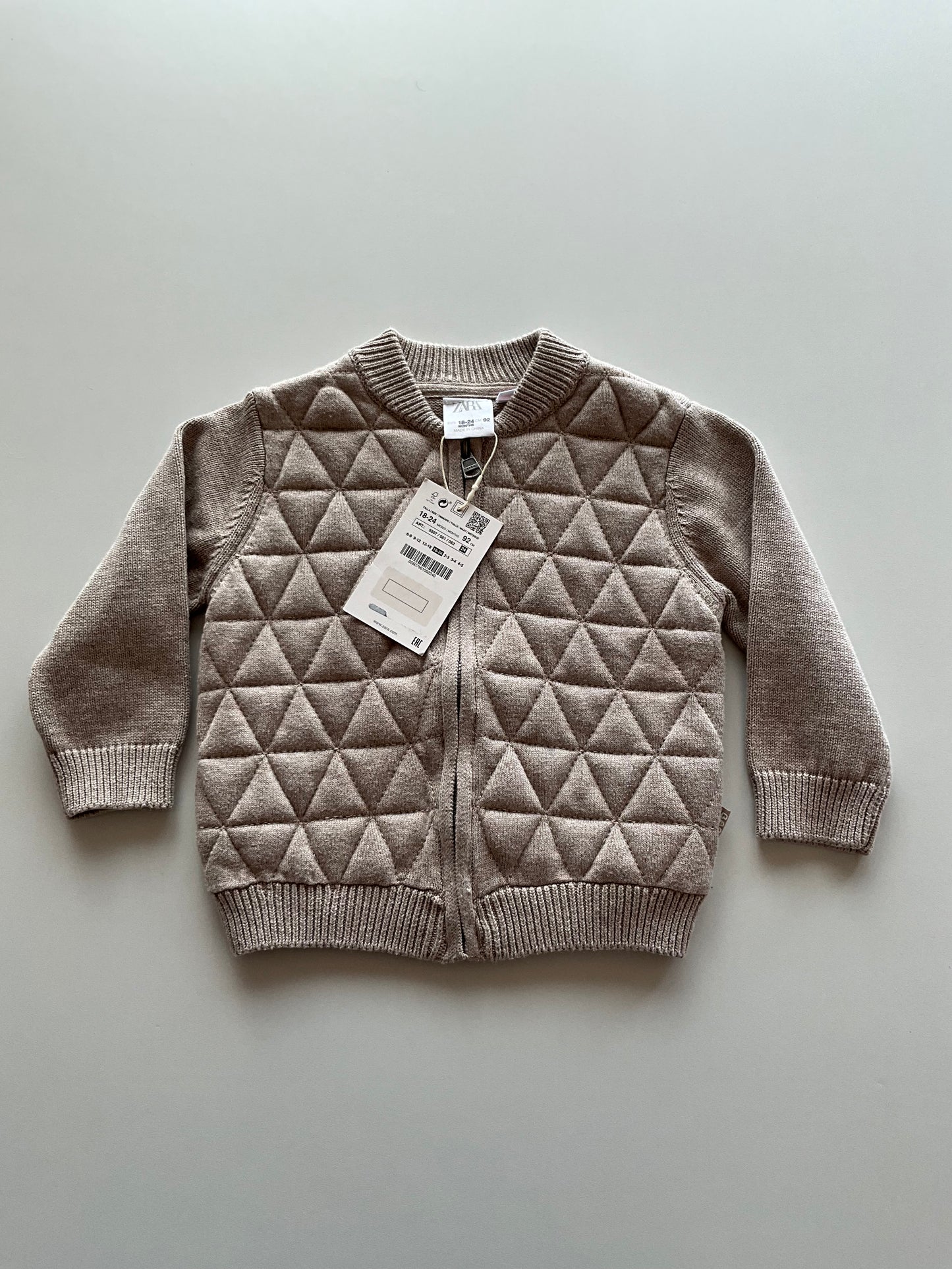 BNWT Brown Quilted Zip Up