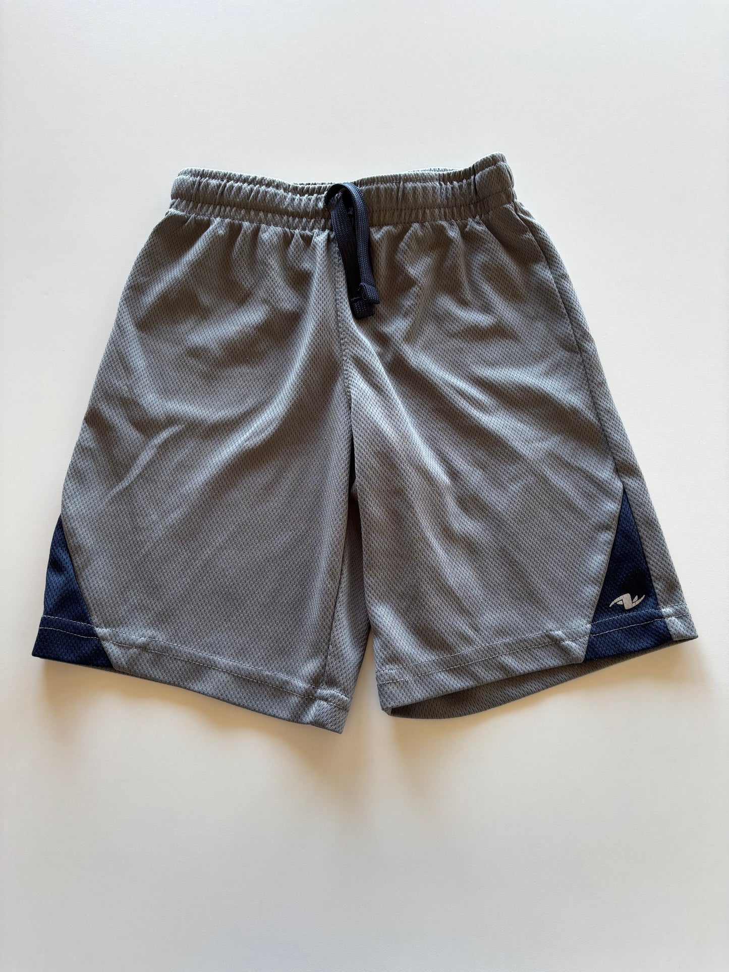 Grey & Navy Mesh Athletic Shorts