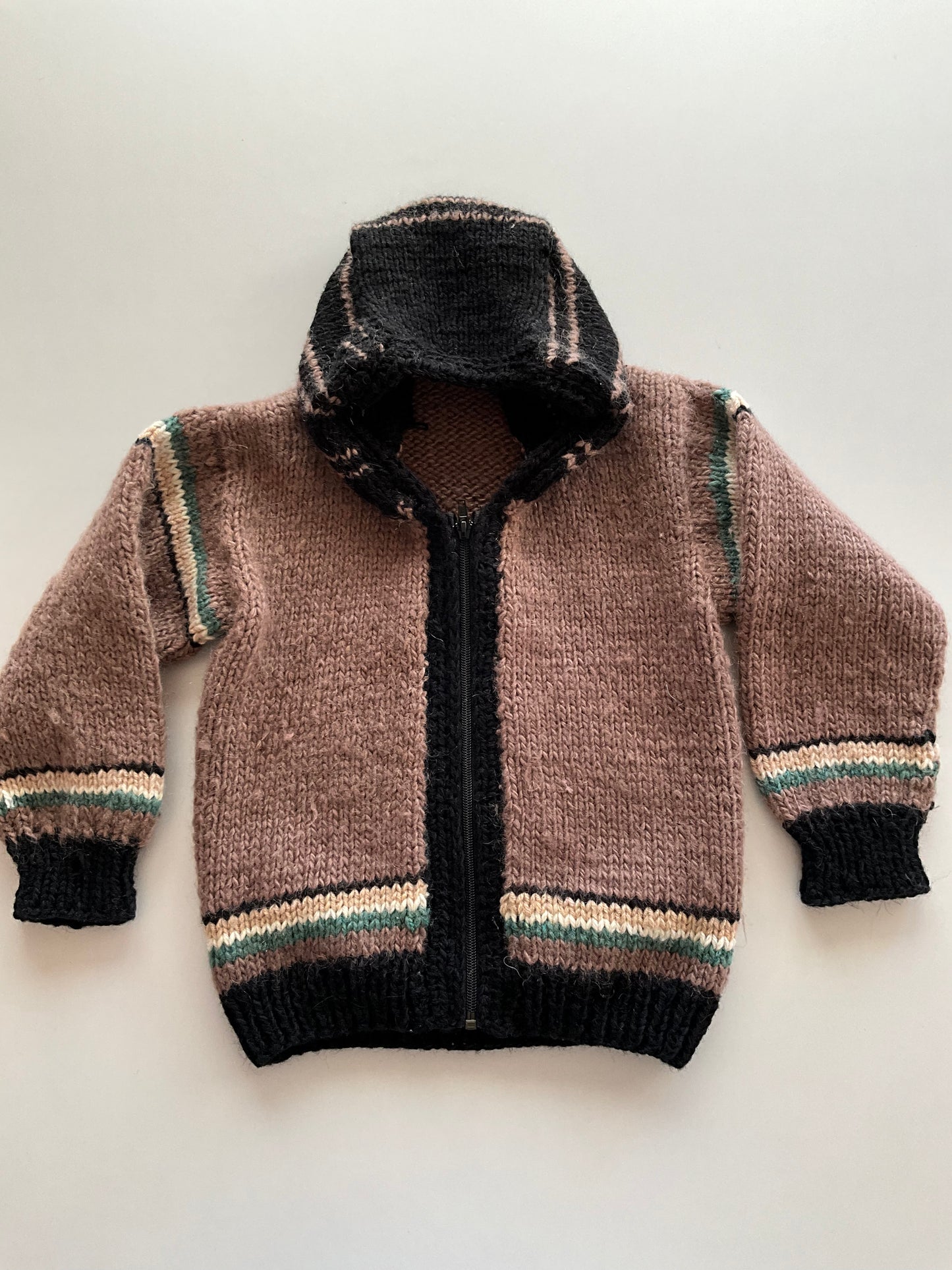Brown Knit Zip Up