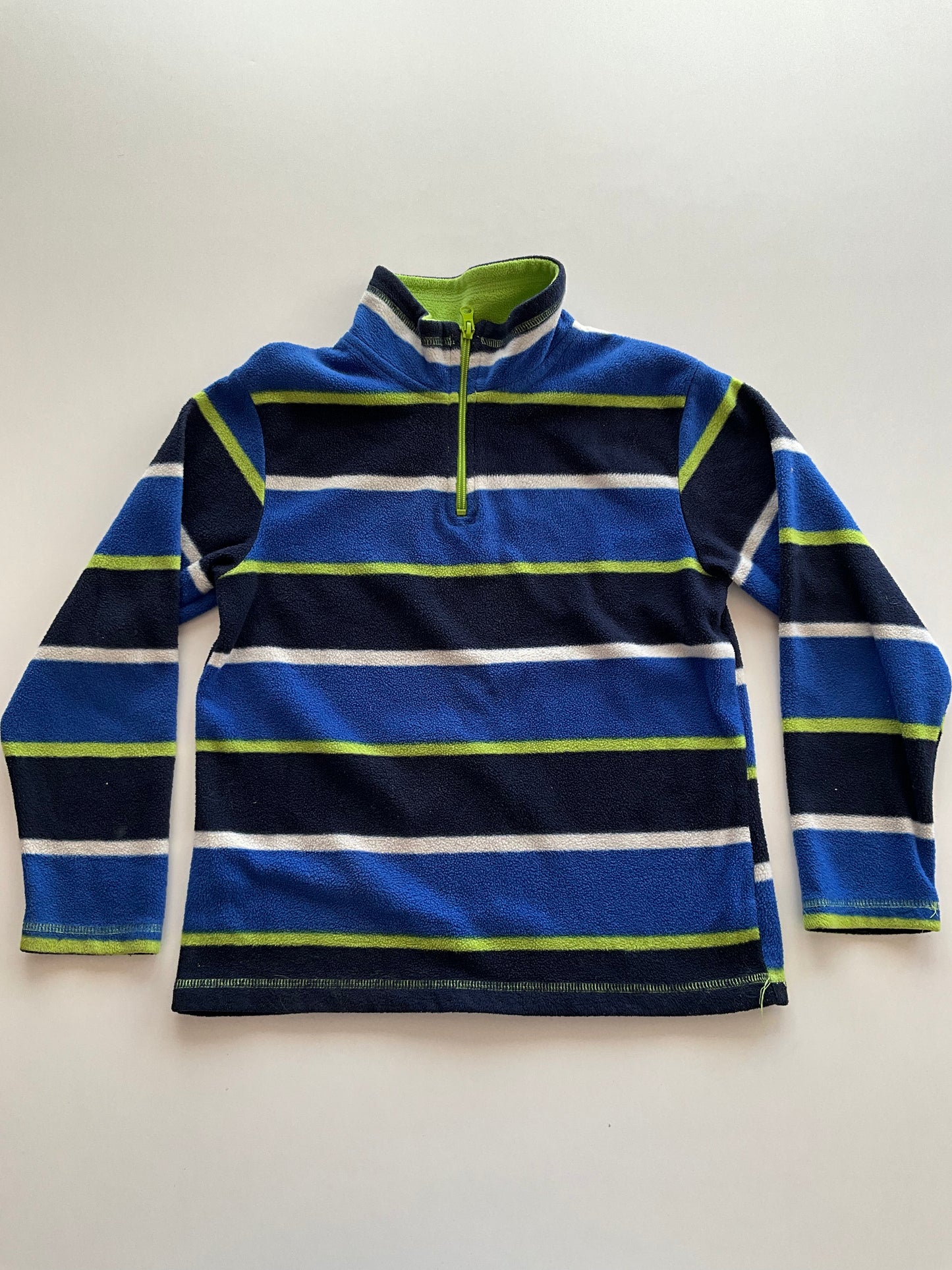 Blue Striped 1/4 Zip Fleece