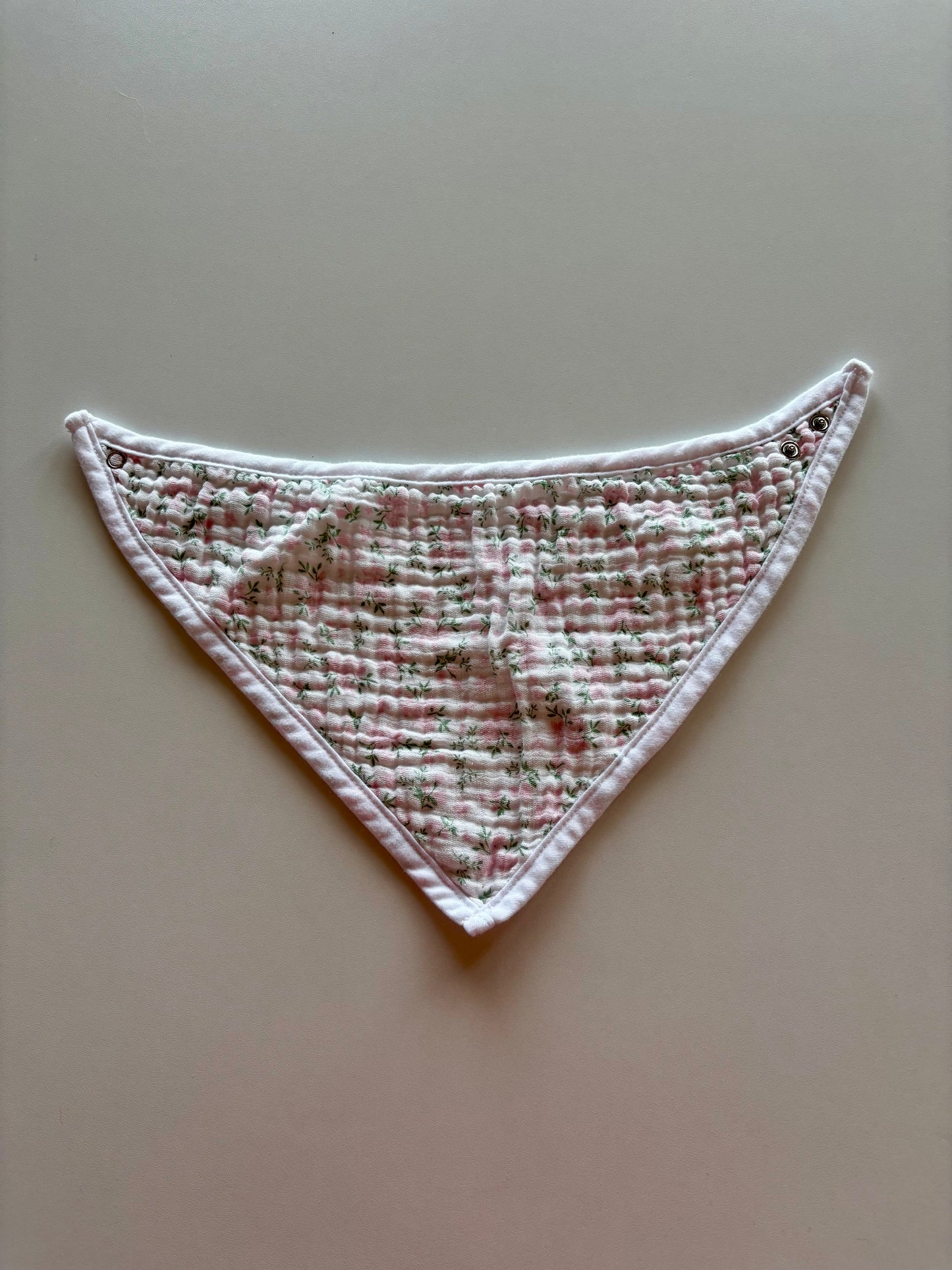 Pink Floral Muslin Bandana/Drool Bib