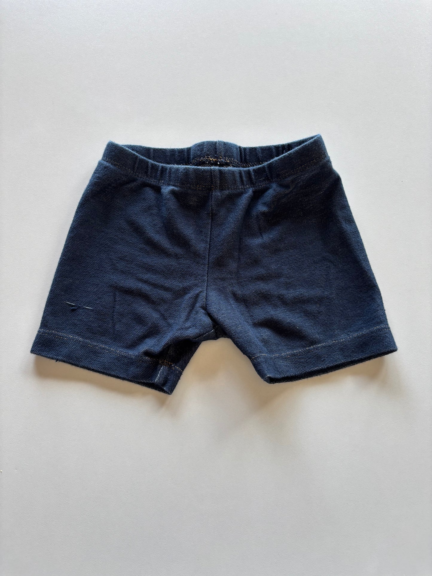 Faux Denim Biker Shorts