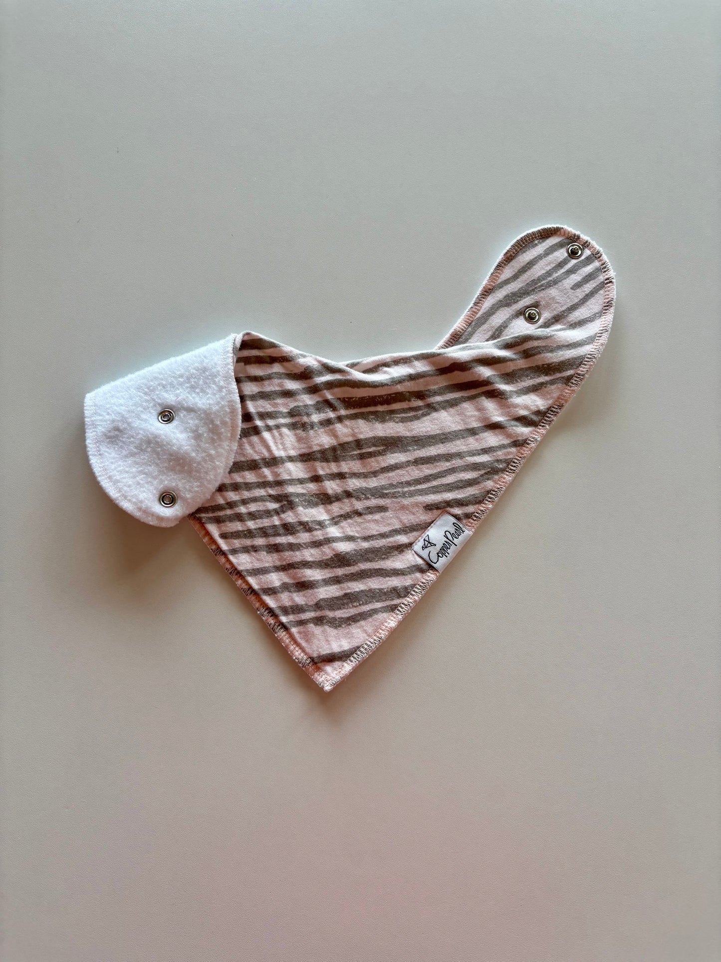 Pink Zebra Striped Bandana/Drool Bib