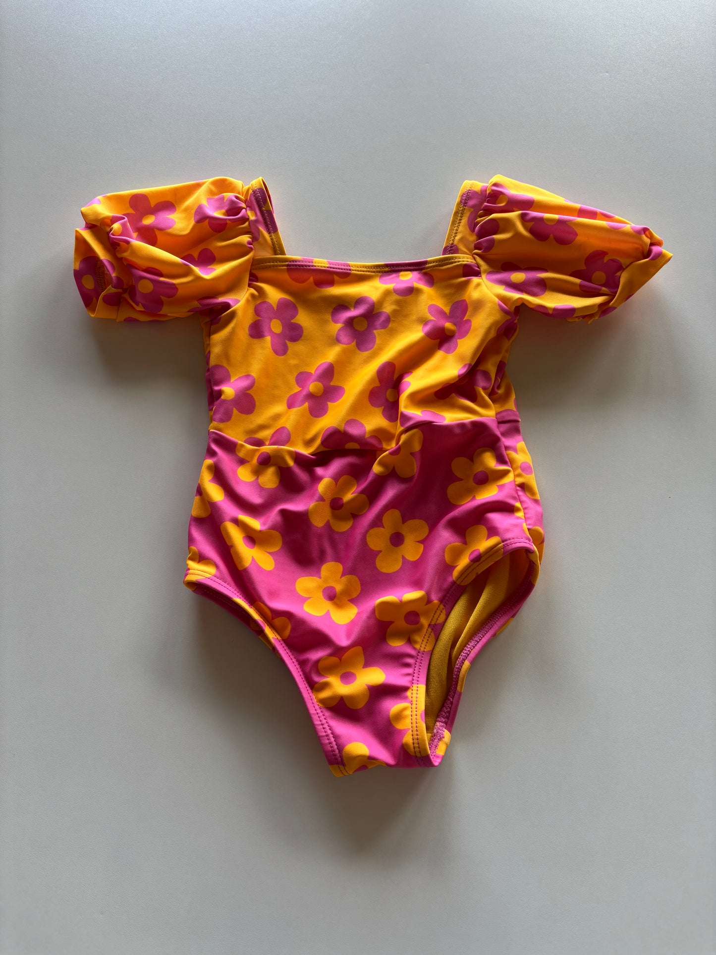 Pink & Yellow Daisy Swim Suit