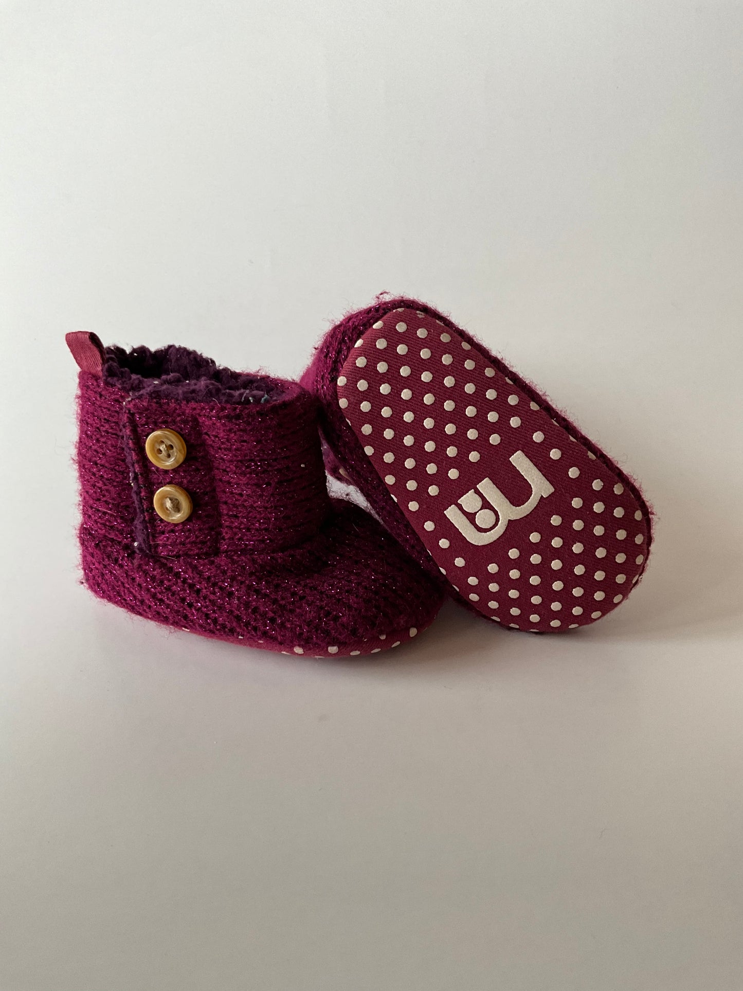 Sparkly Purple "Knit" Booties