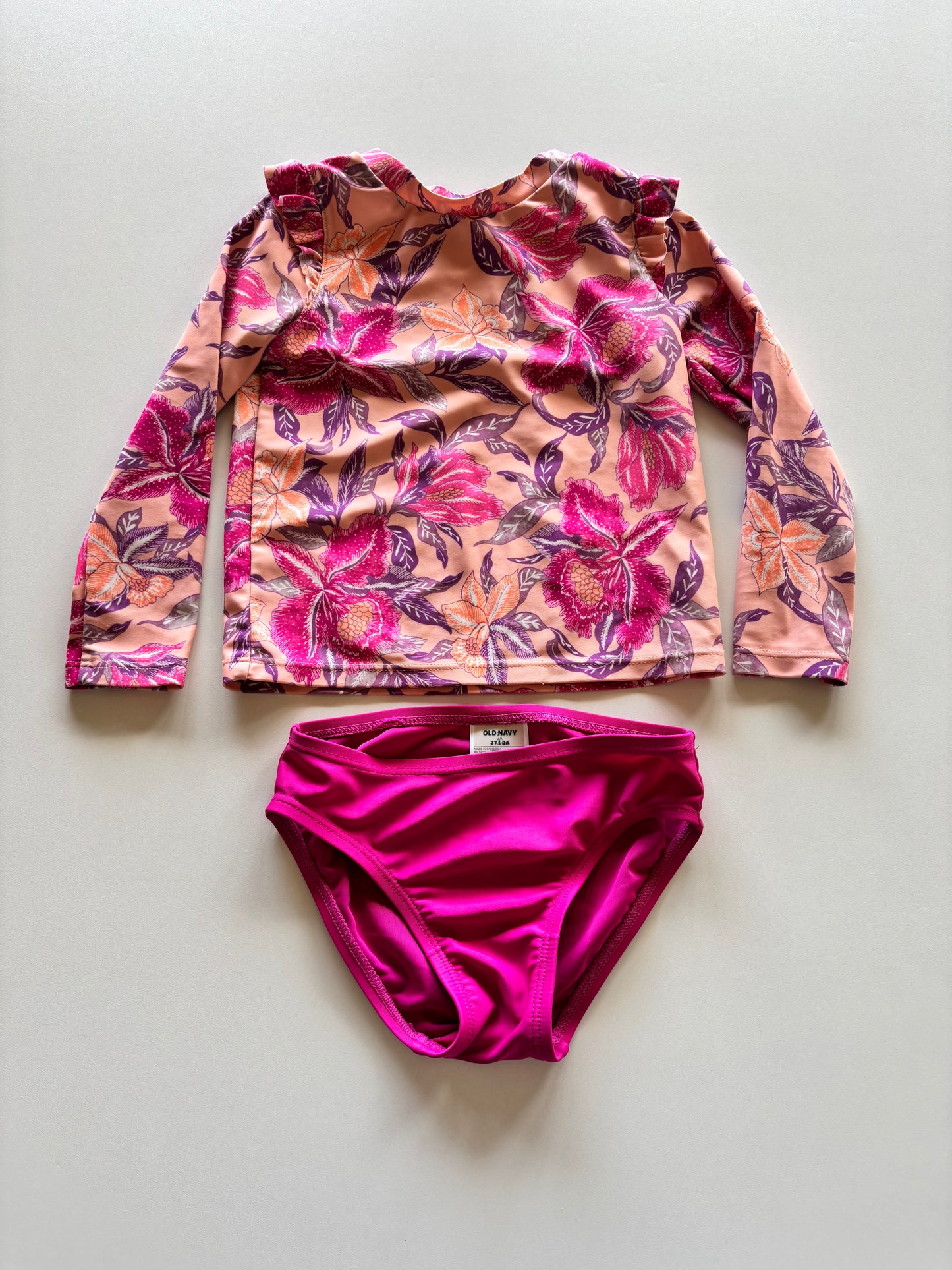 2pc Pink Floral Swim Set