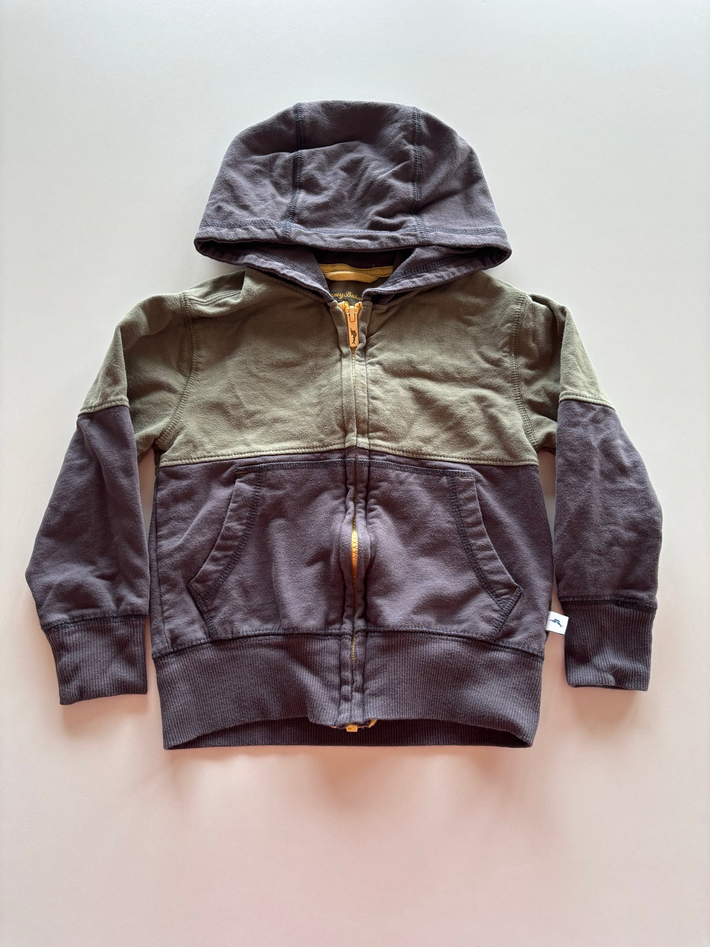 Olive & Grey Zip Up Hoodie