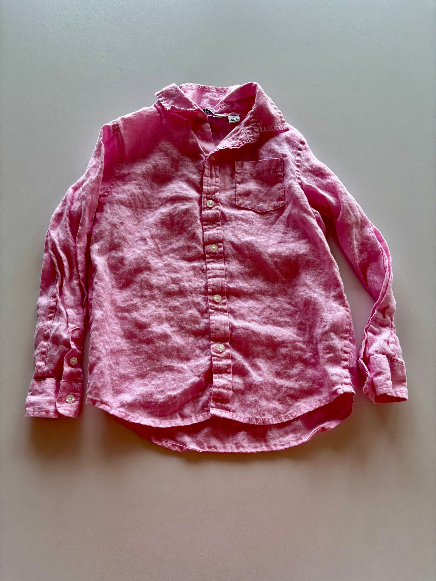 Pink Linen Button Up Shirt