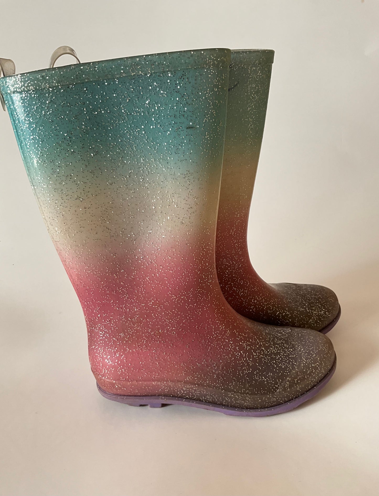 Sparkly Rainbow Rubber Boots