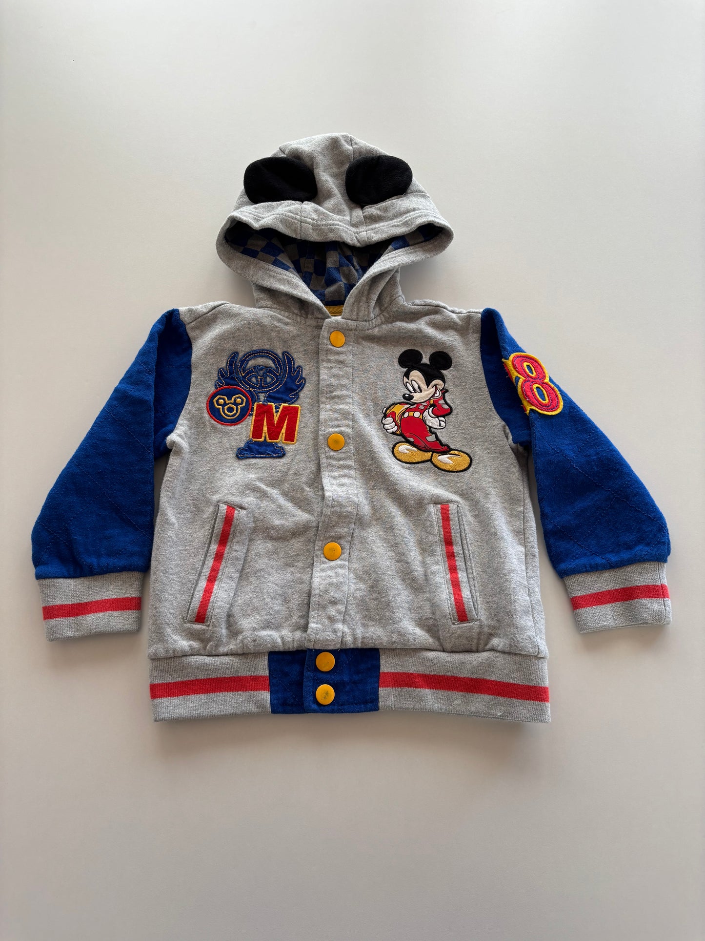 Grey & Blue Mickey Snap Up Hoodie