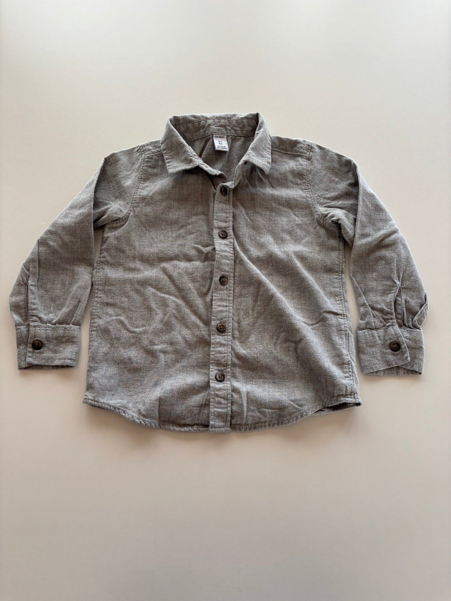 Grey Flannel Button Up Shirt