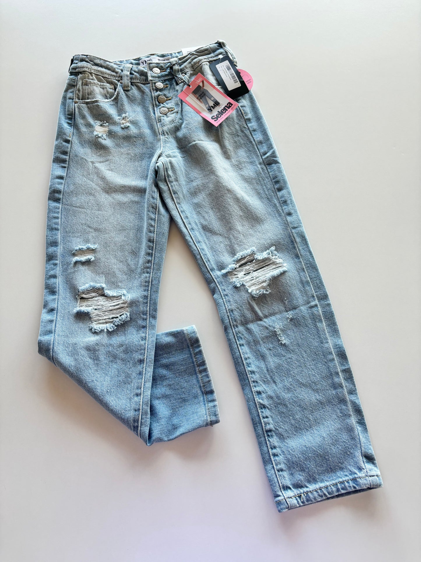 BNWT Distressed Button Fly Denim