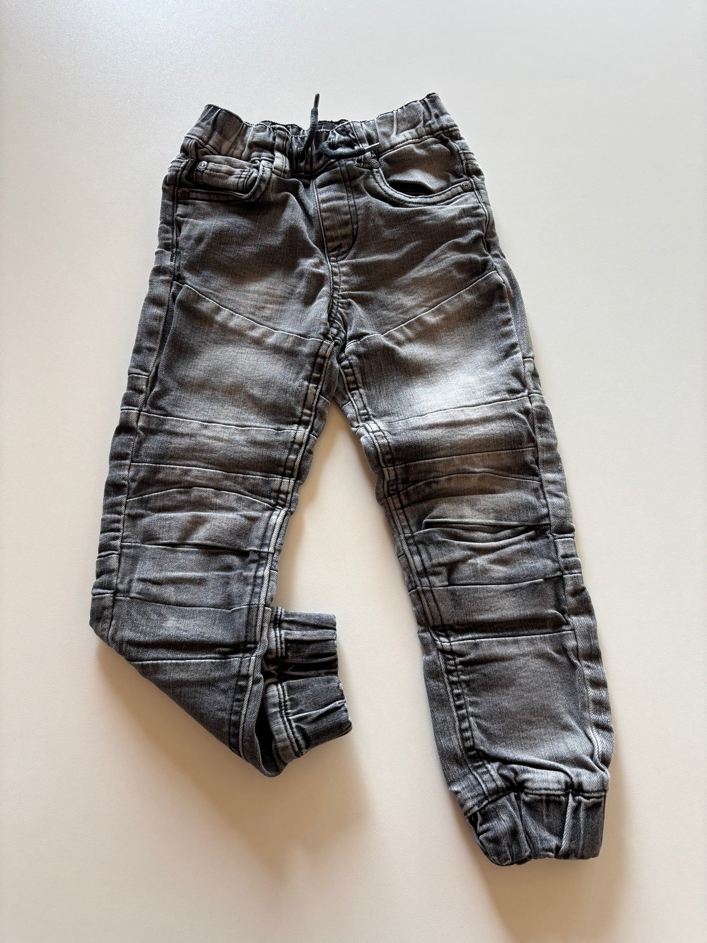 Grey Denim Moto Joggers