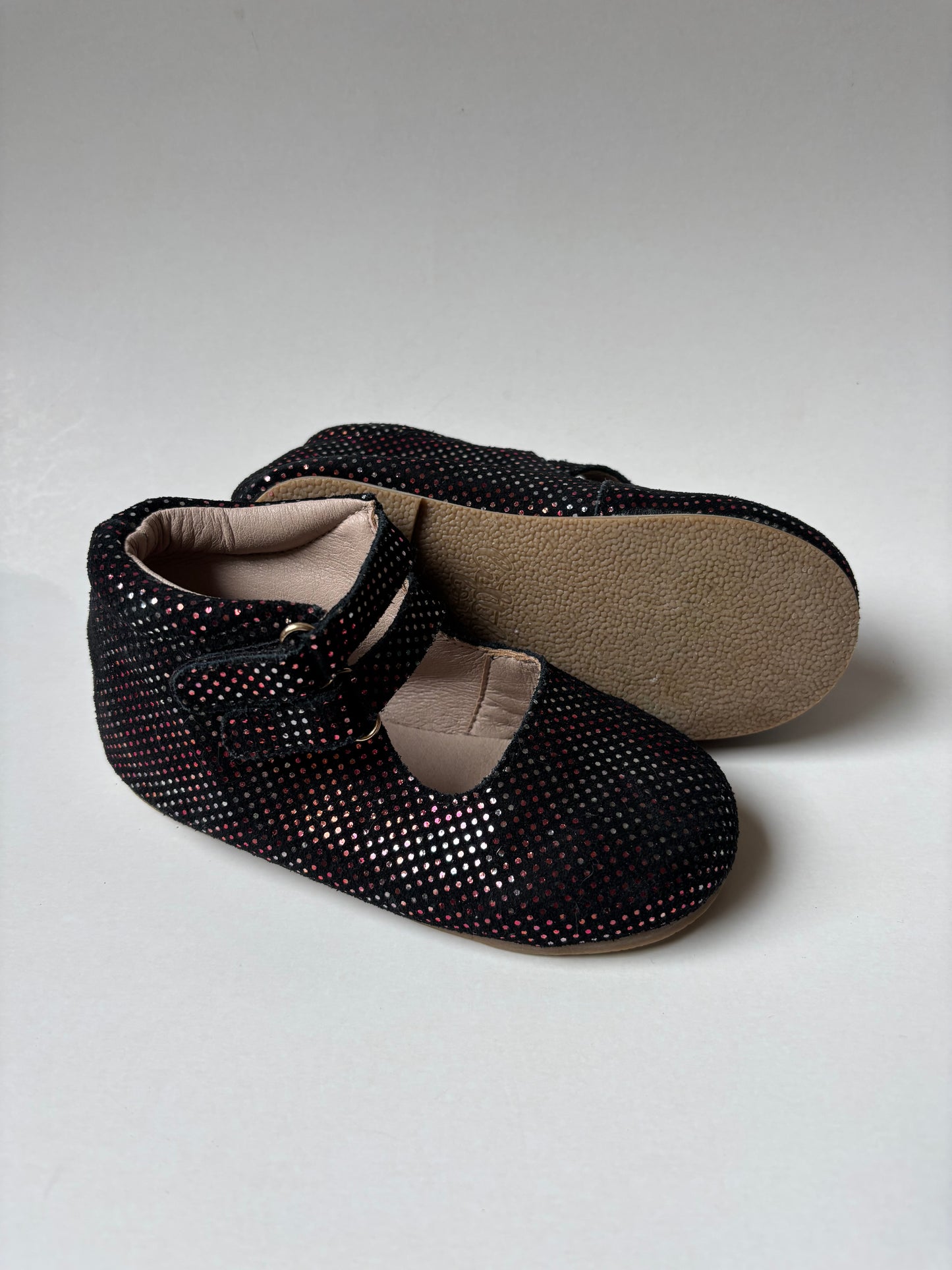Sparkly Black High Top Flats