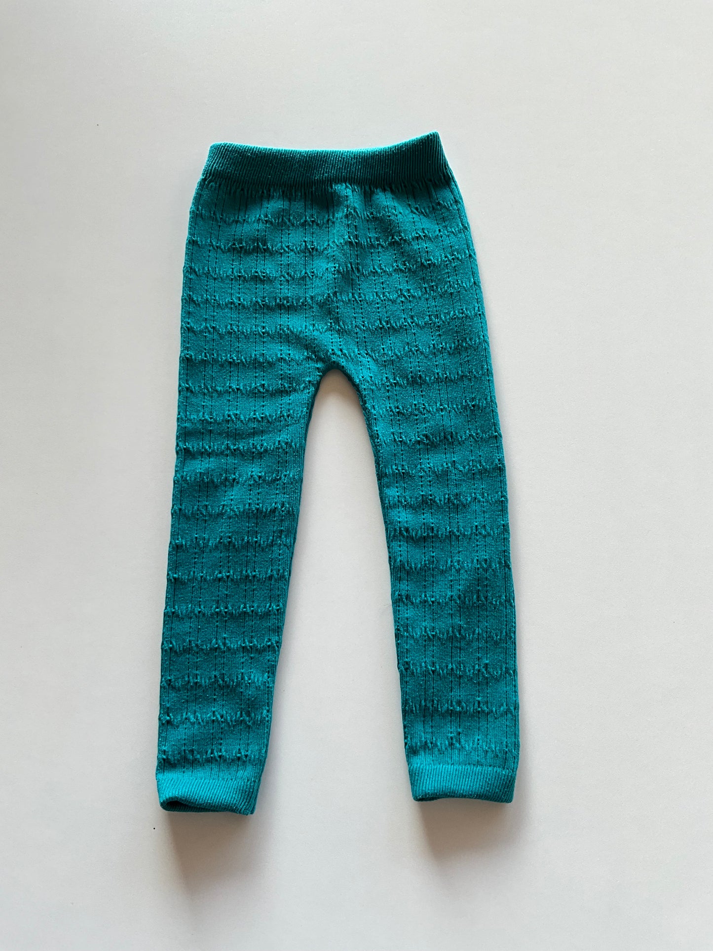 Turquoise Textured Leggings