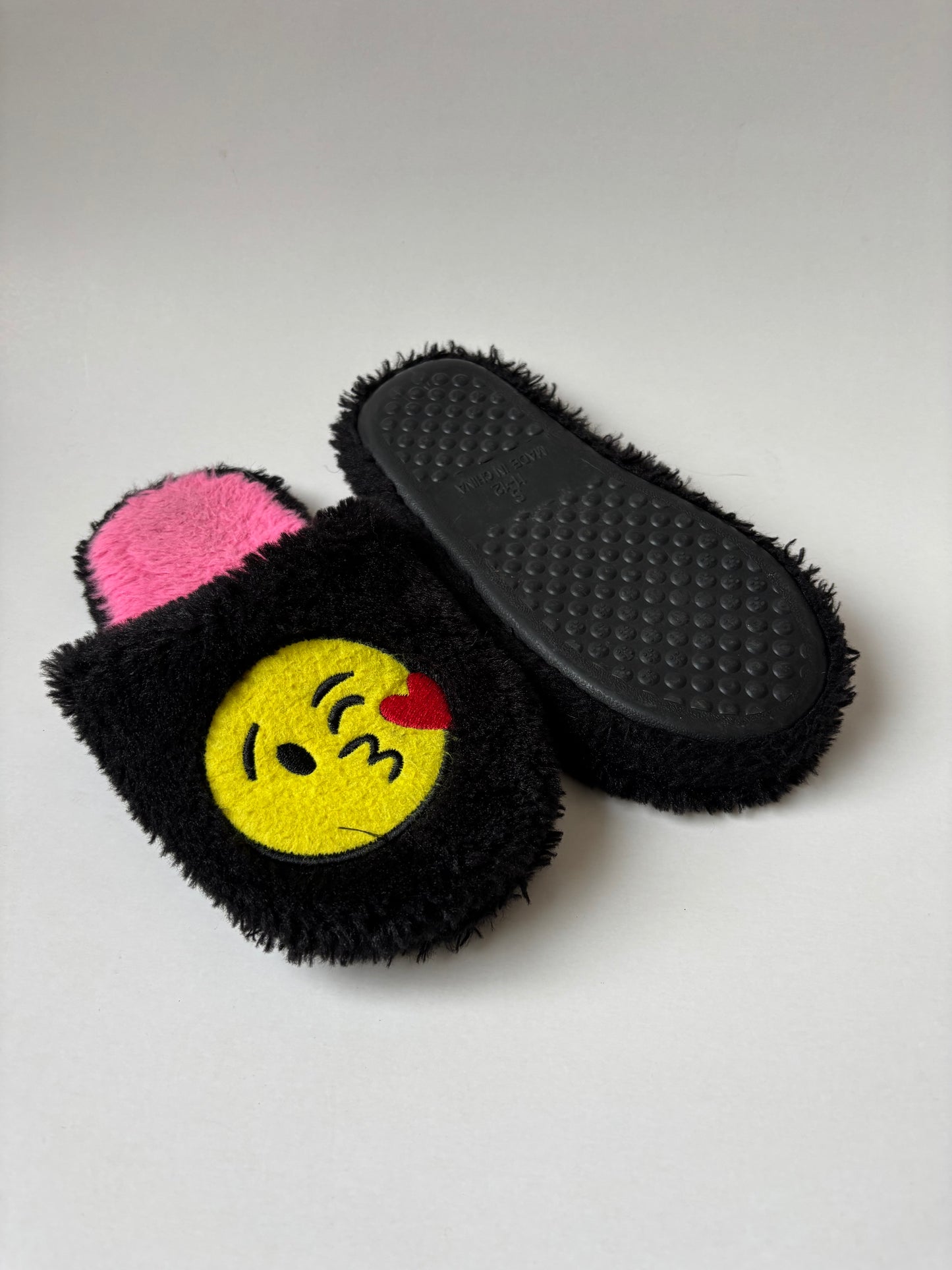 Black Emoji Slippers