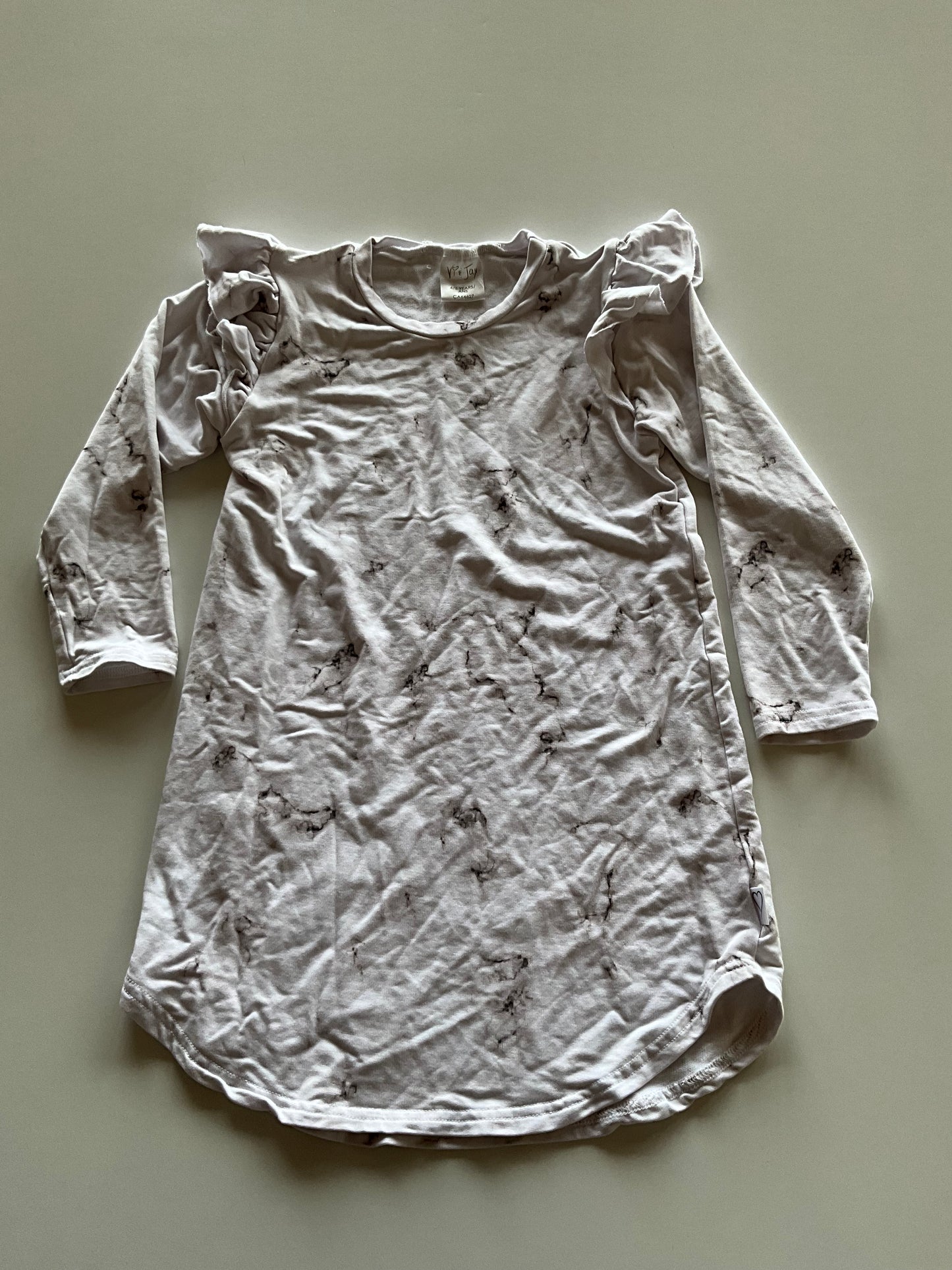White Marbled Dress