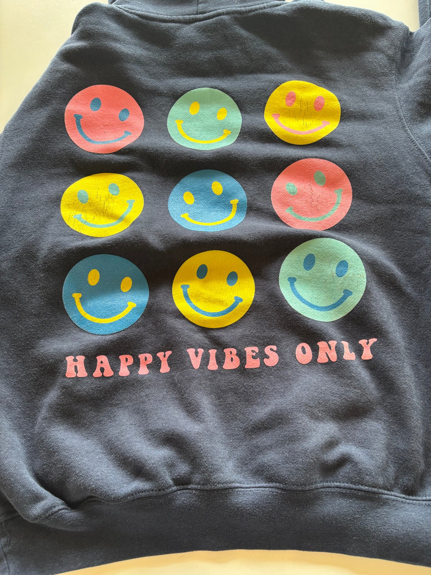 Navy Happy Vibes Only Hoodie