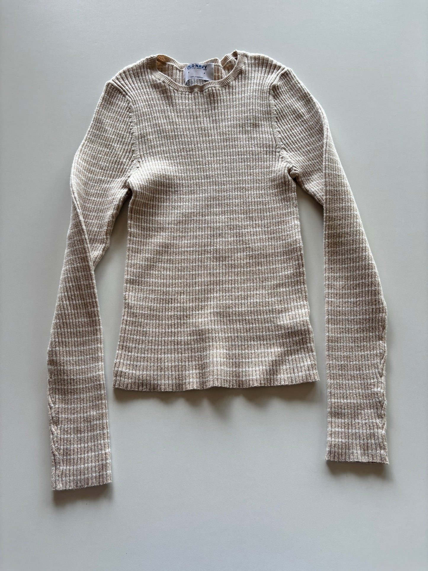 Taupe Striped Ribbed Shirt