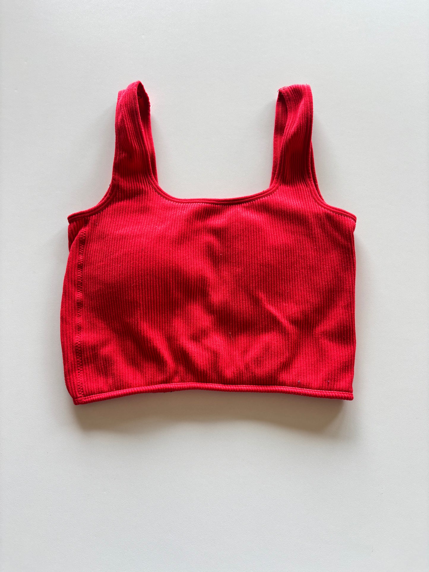 Red Ribbed Crop/Bralette