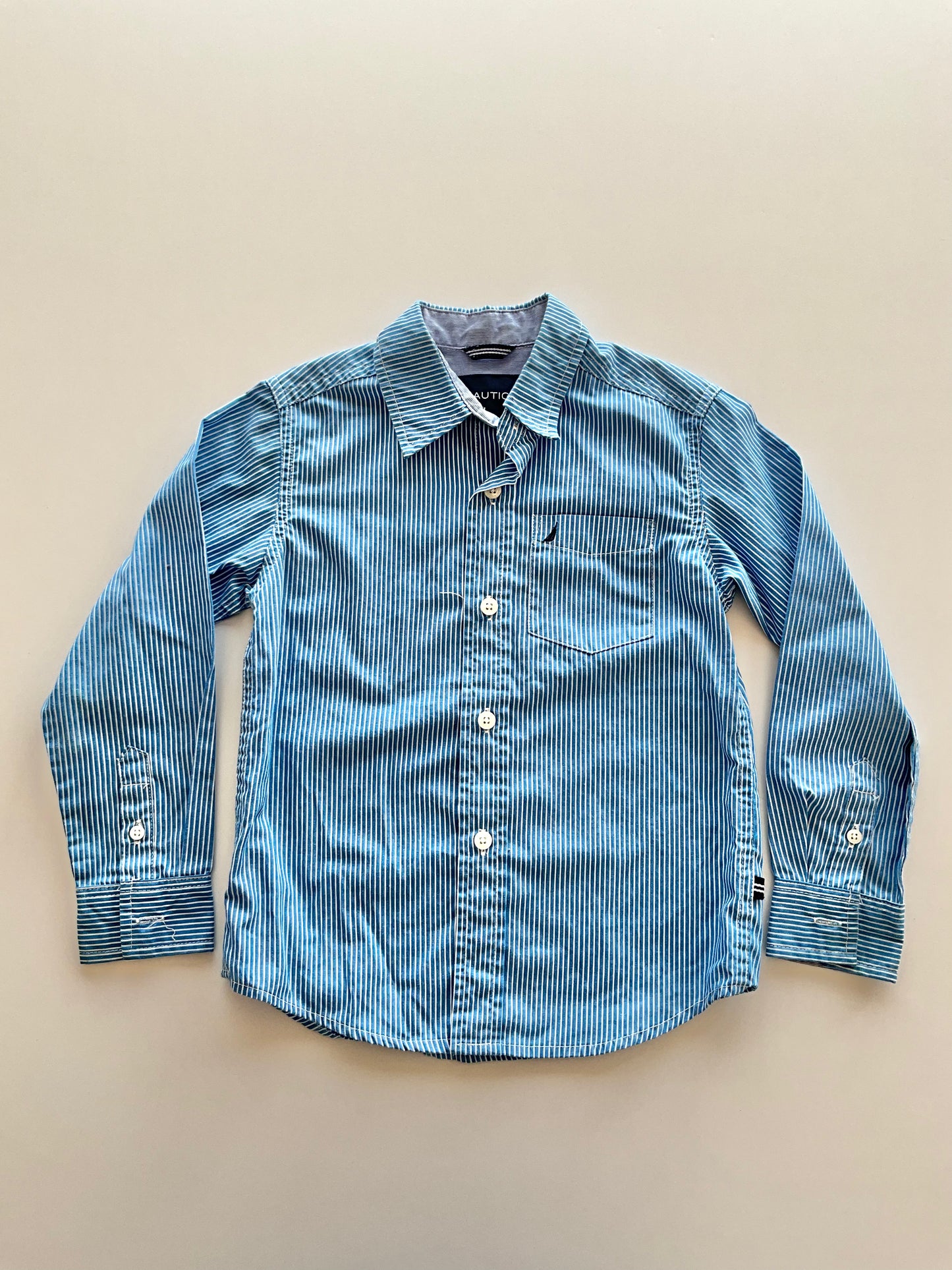 Blue Pinstripe Dress Shirt