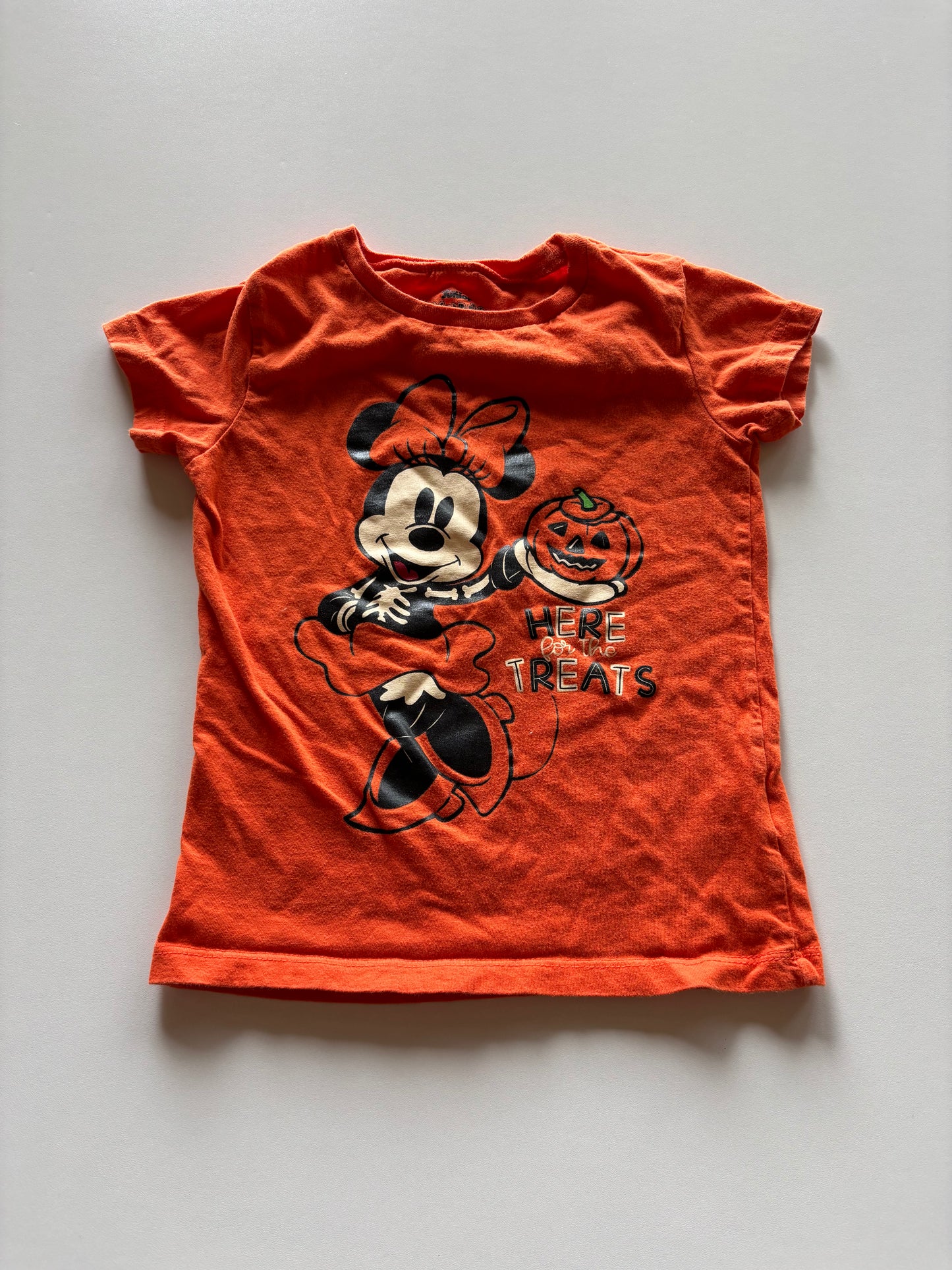 Orange Glow In The Dark Skeleton Minnie Tee