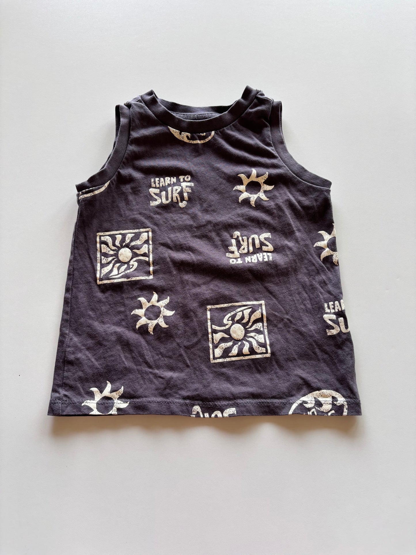 Charcoal Sun Learn to Surf Tank