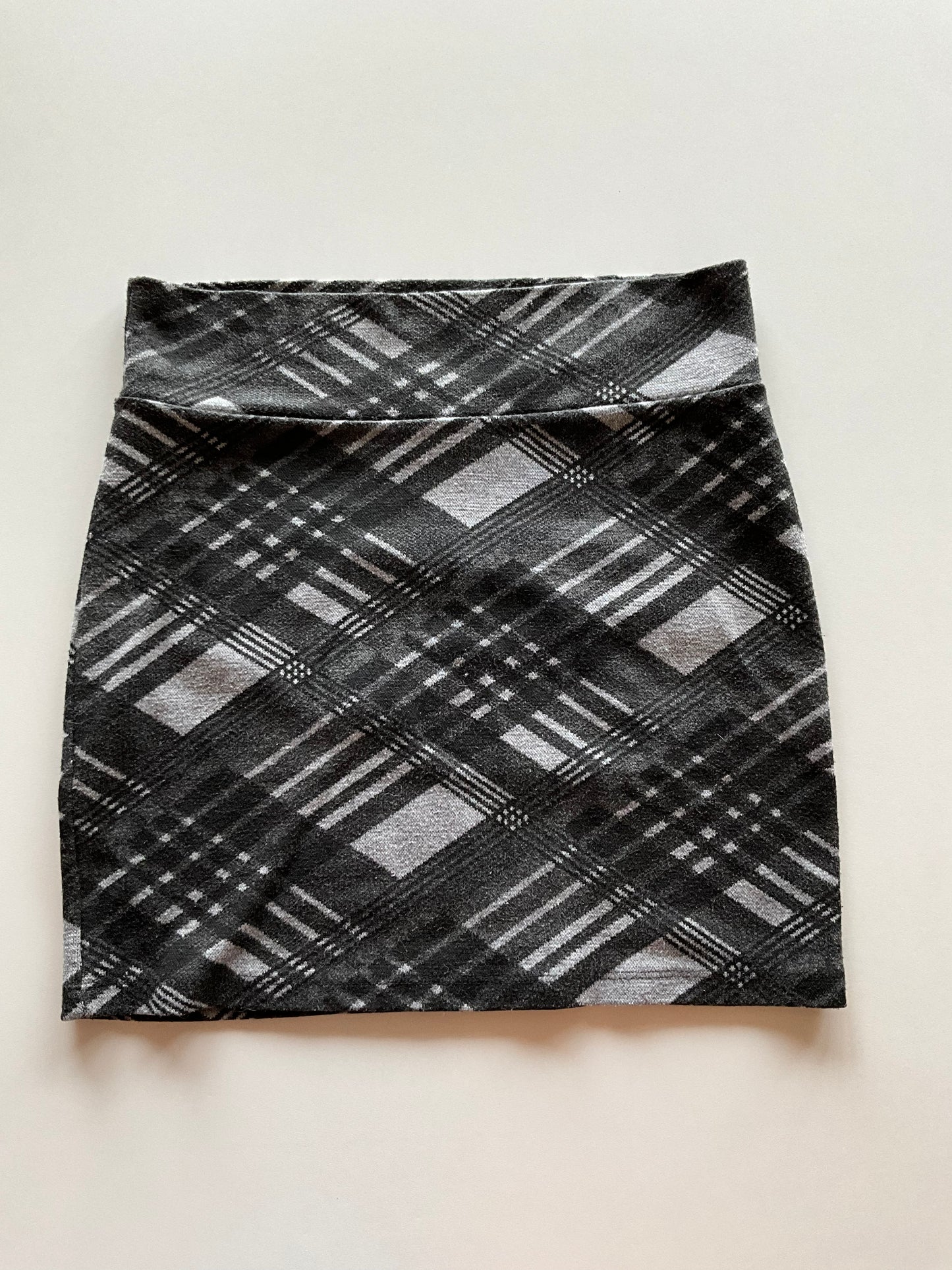 Black & Grey Plaid Skirt