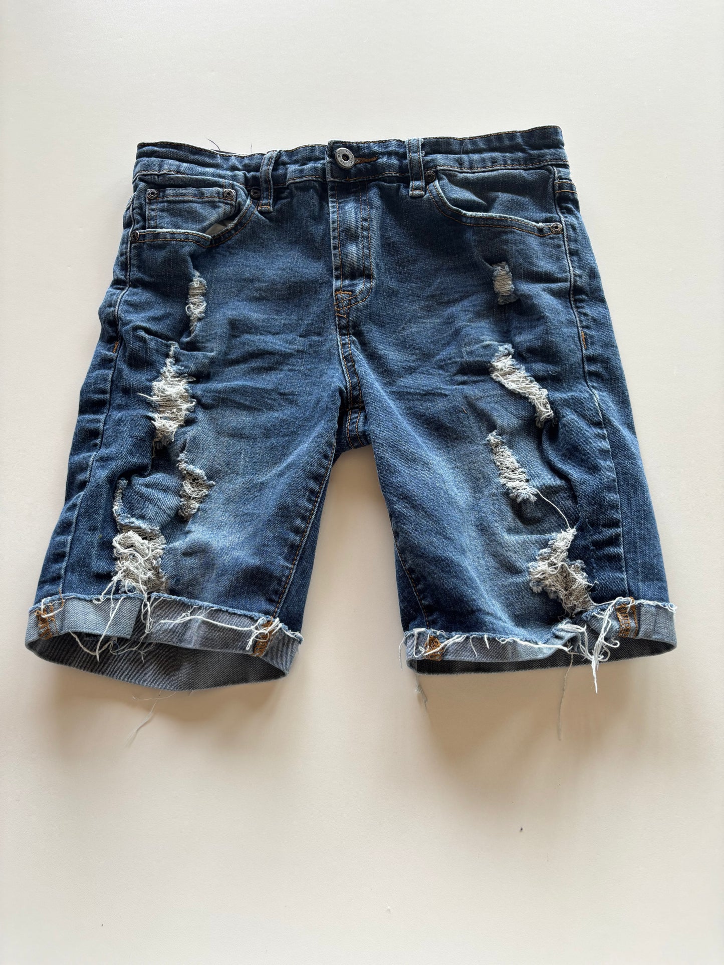Distressed Denim Shorts