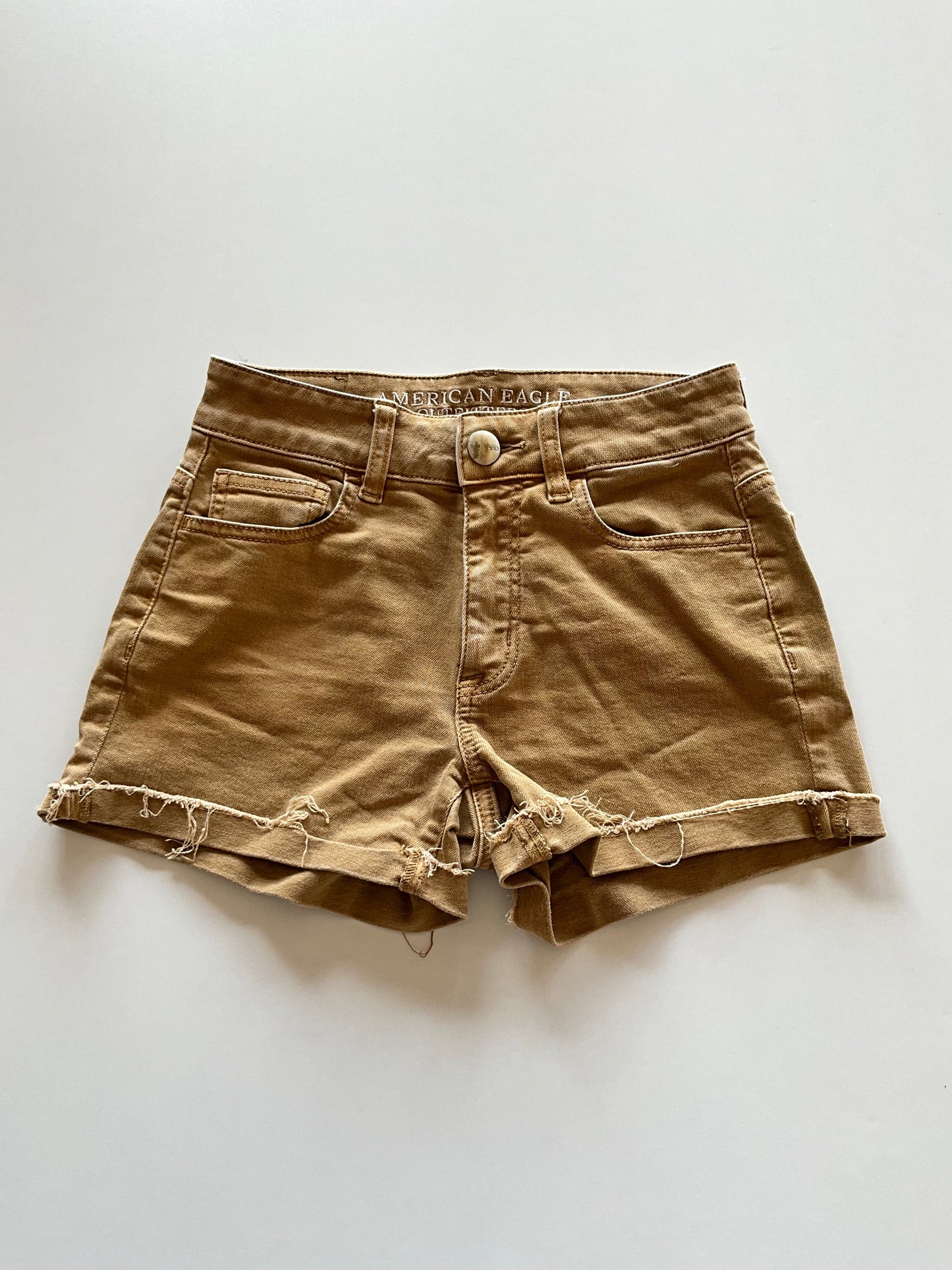 Tan Denim Shorts
