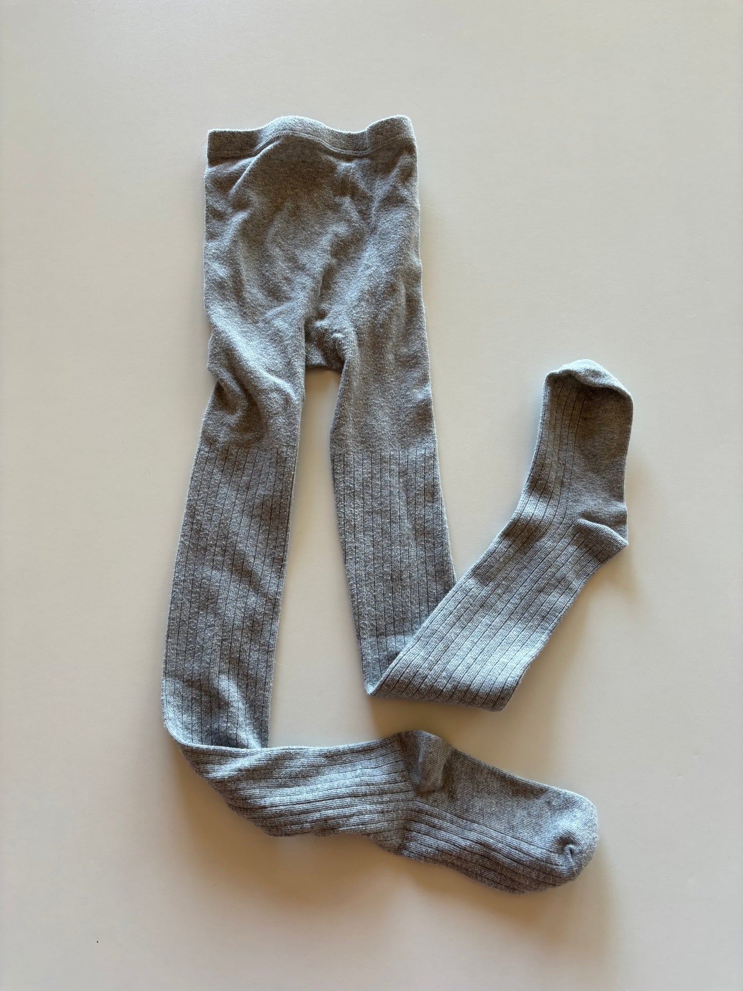 Grey Ribbed Tights