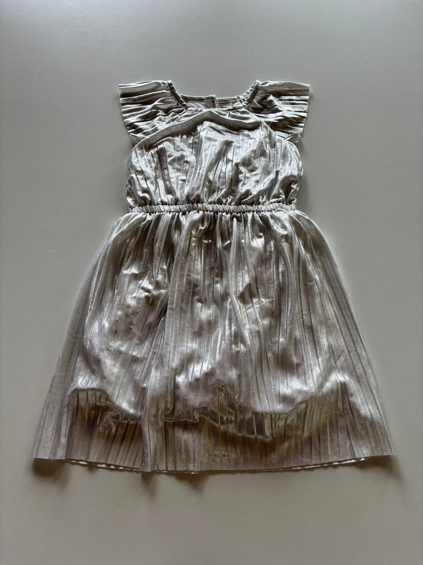 Shiny Silver Pleated Dress