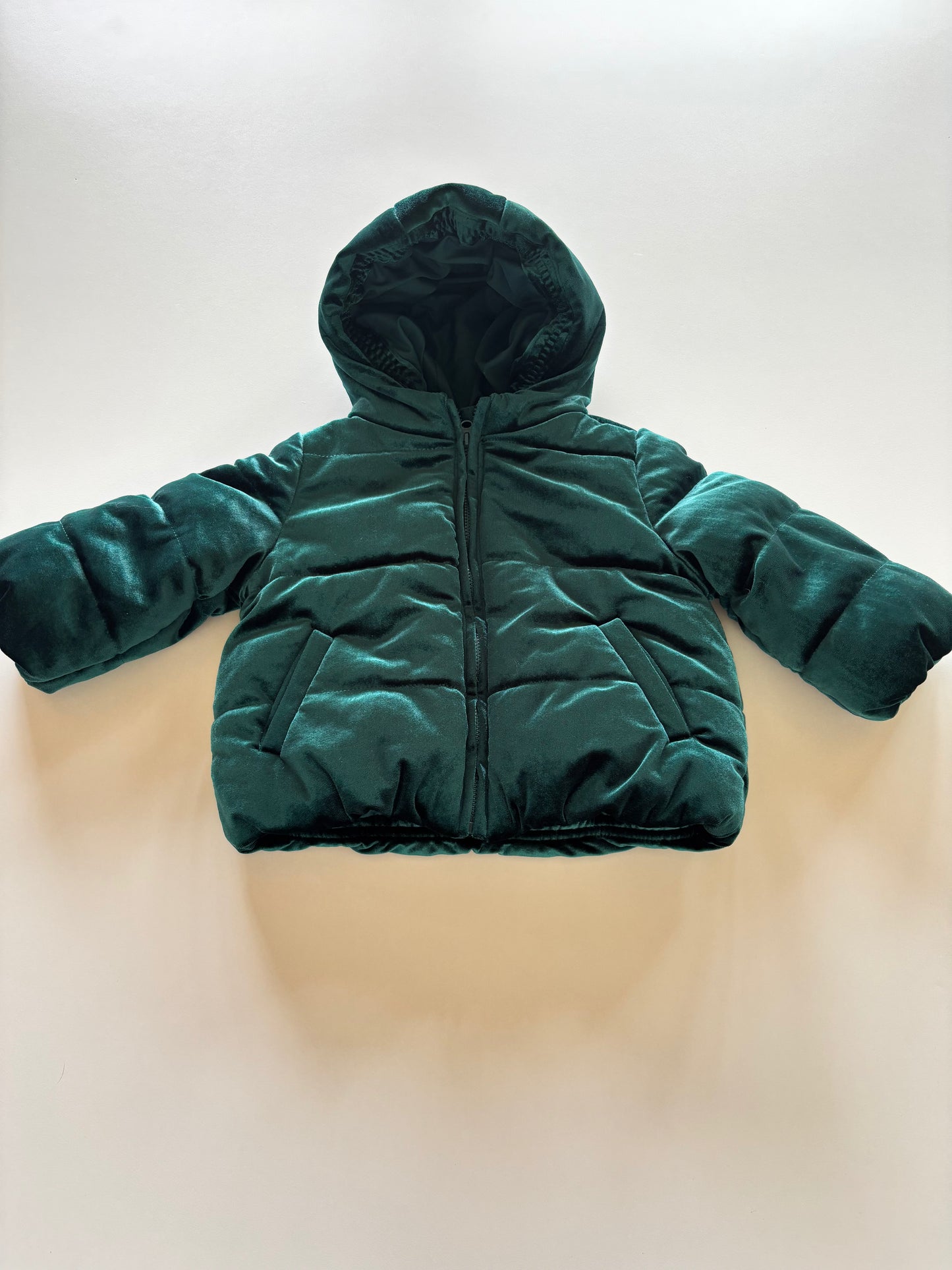 Velvet Green Puffer Jacket