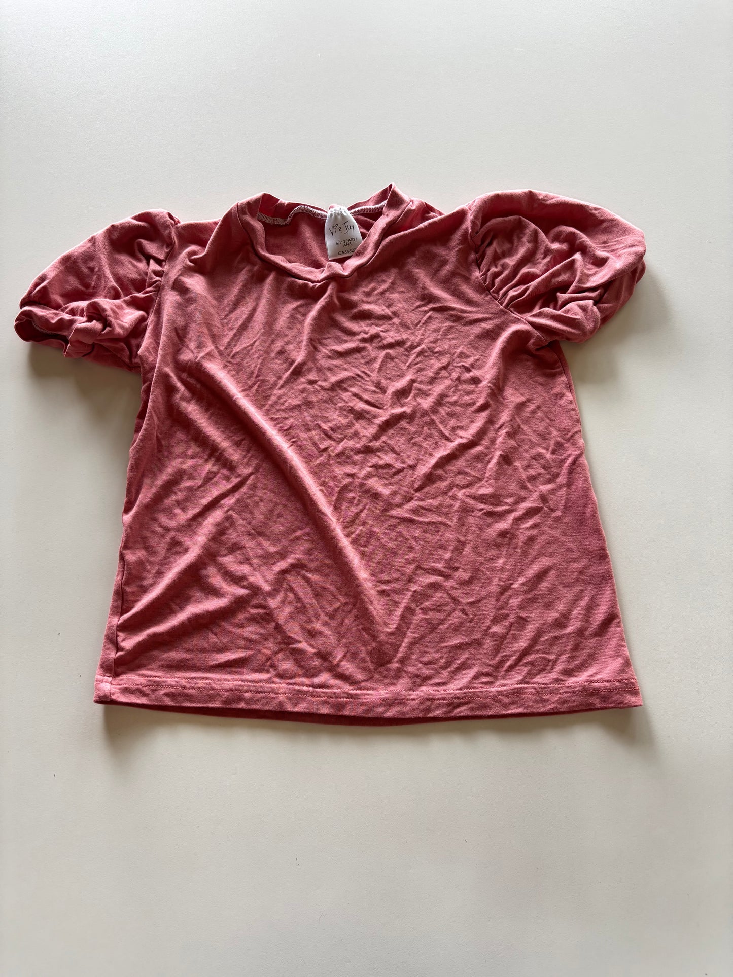 Pink Puff Sleeve Tee
