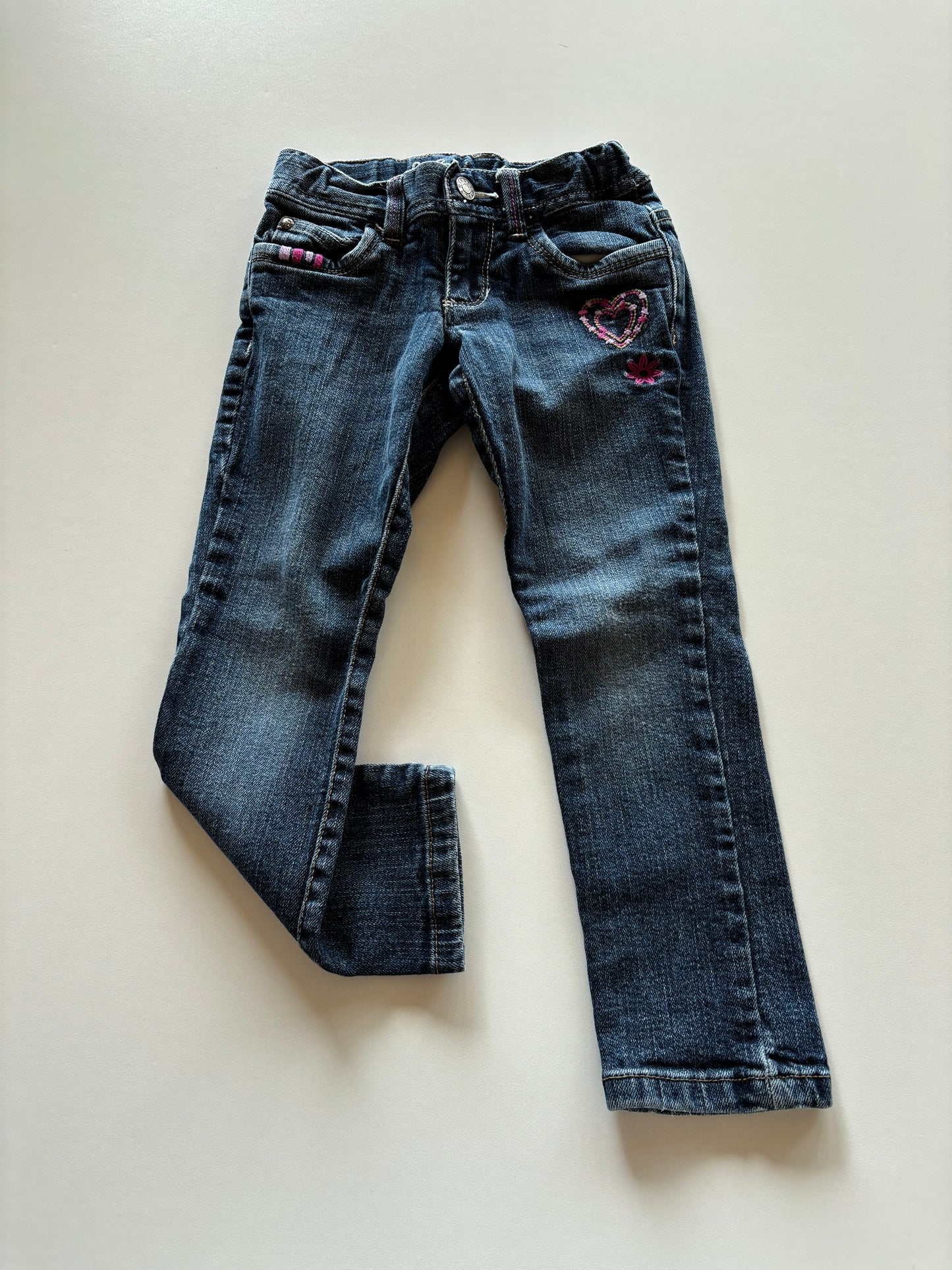 Embroidered Heart Denim