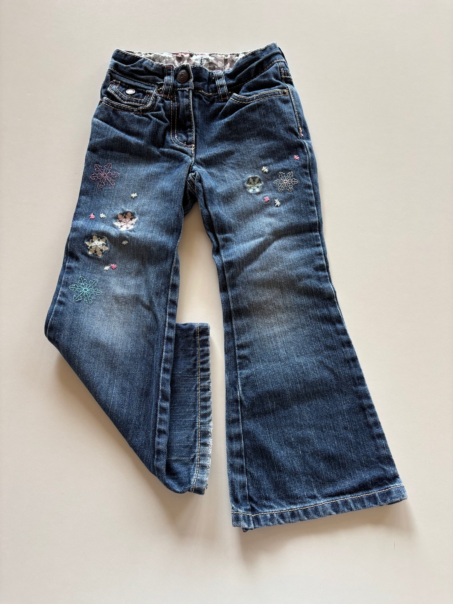 Embroidered Snowflake Denim