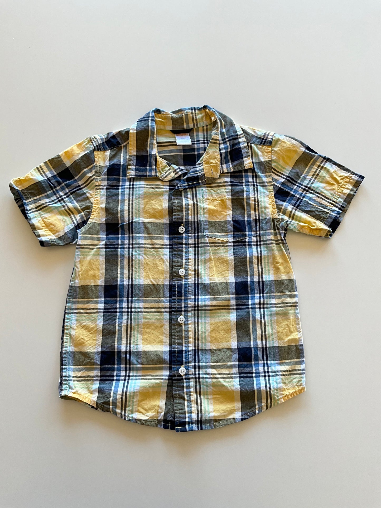 Blue & Yellow Plaid Button Up