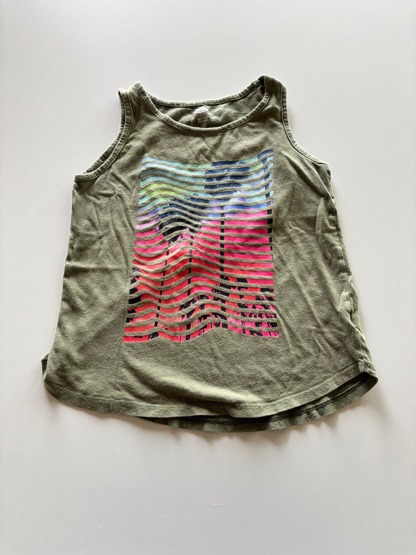 Olive Palm Tree Sunset Tank