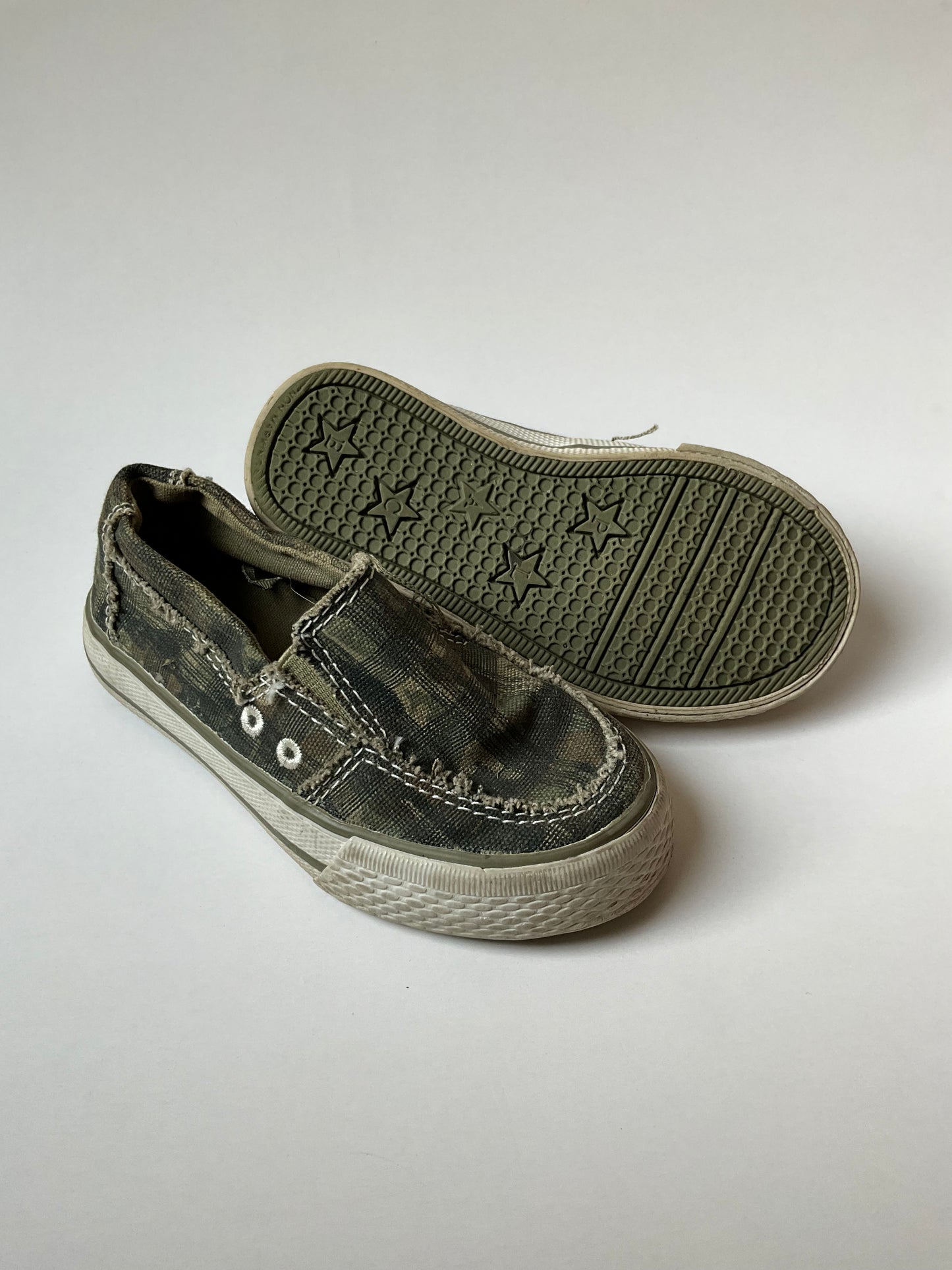 Green Plaid Slip On Shoes