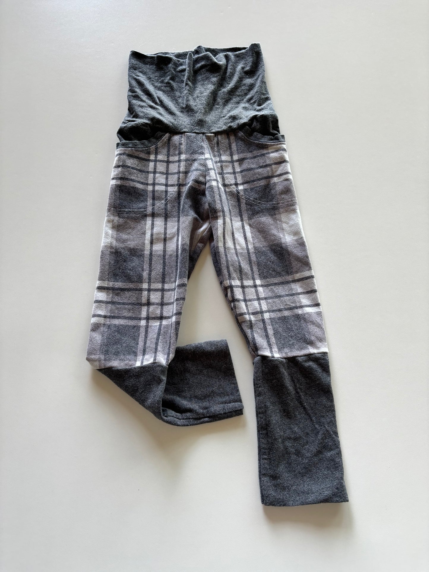 Grey Plaid Grow With Me Pants