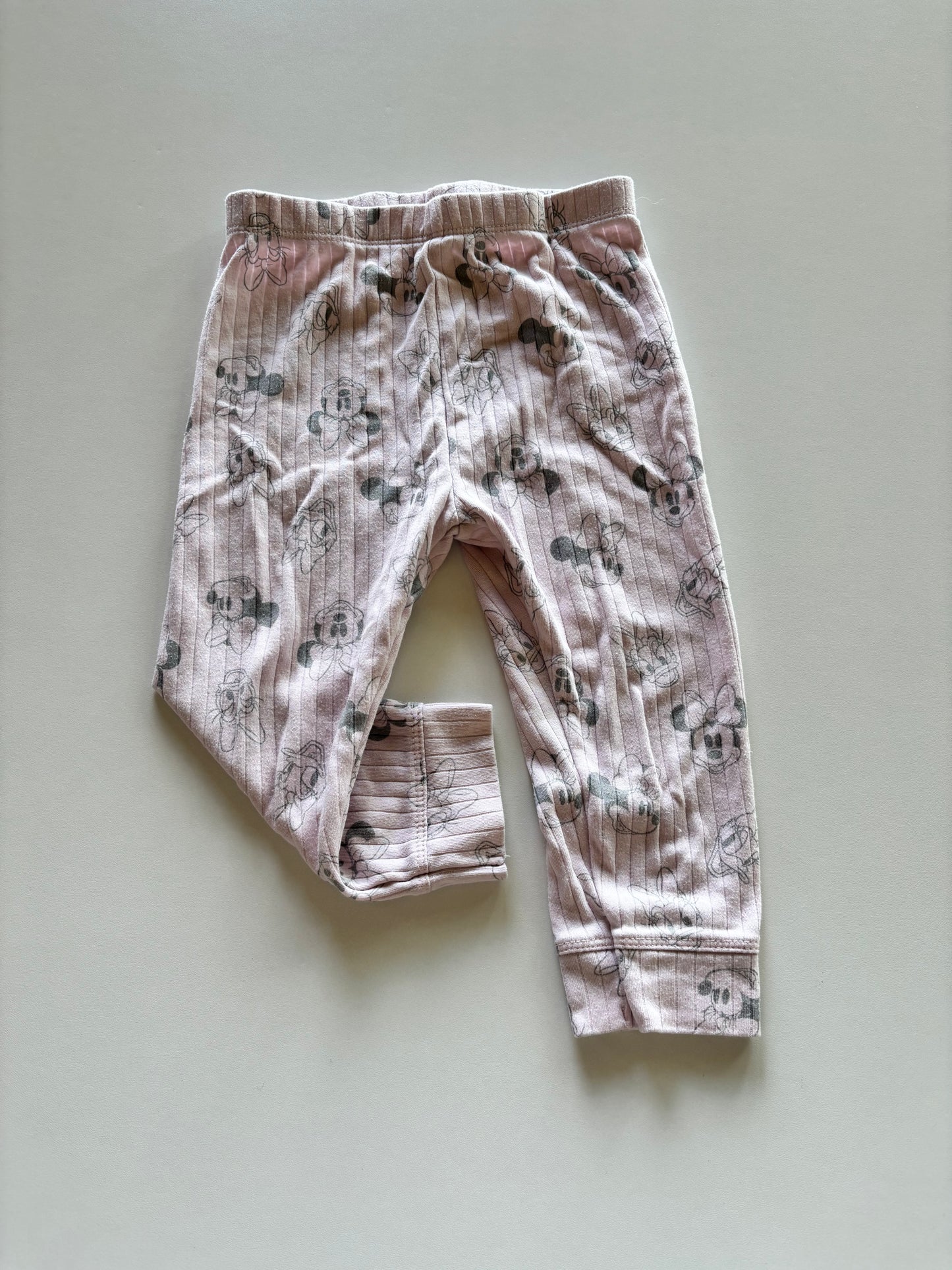 Pink Ribbed Minnie Leggings