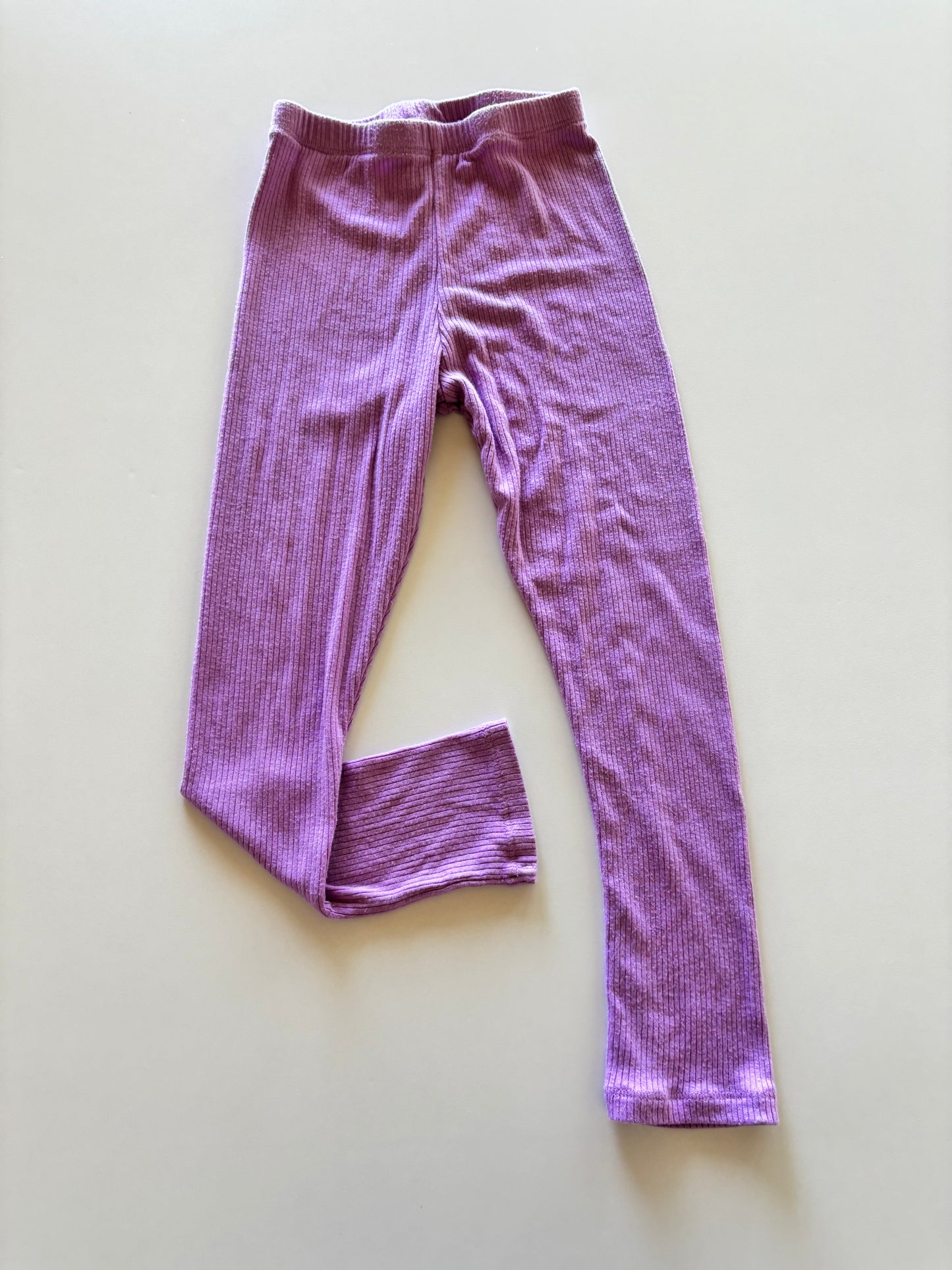 Purple Ribbed Leggings
