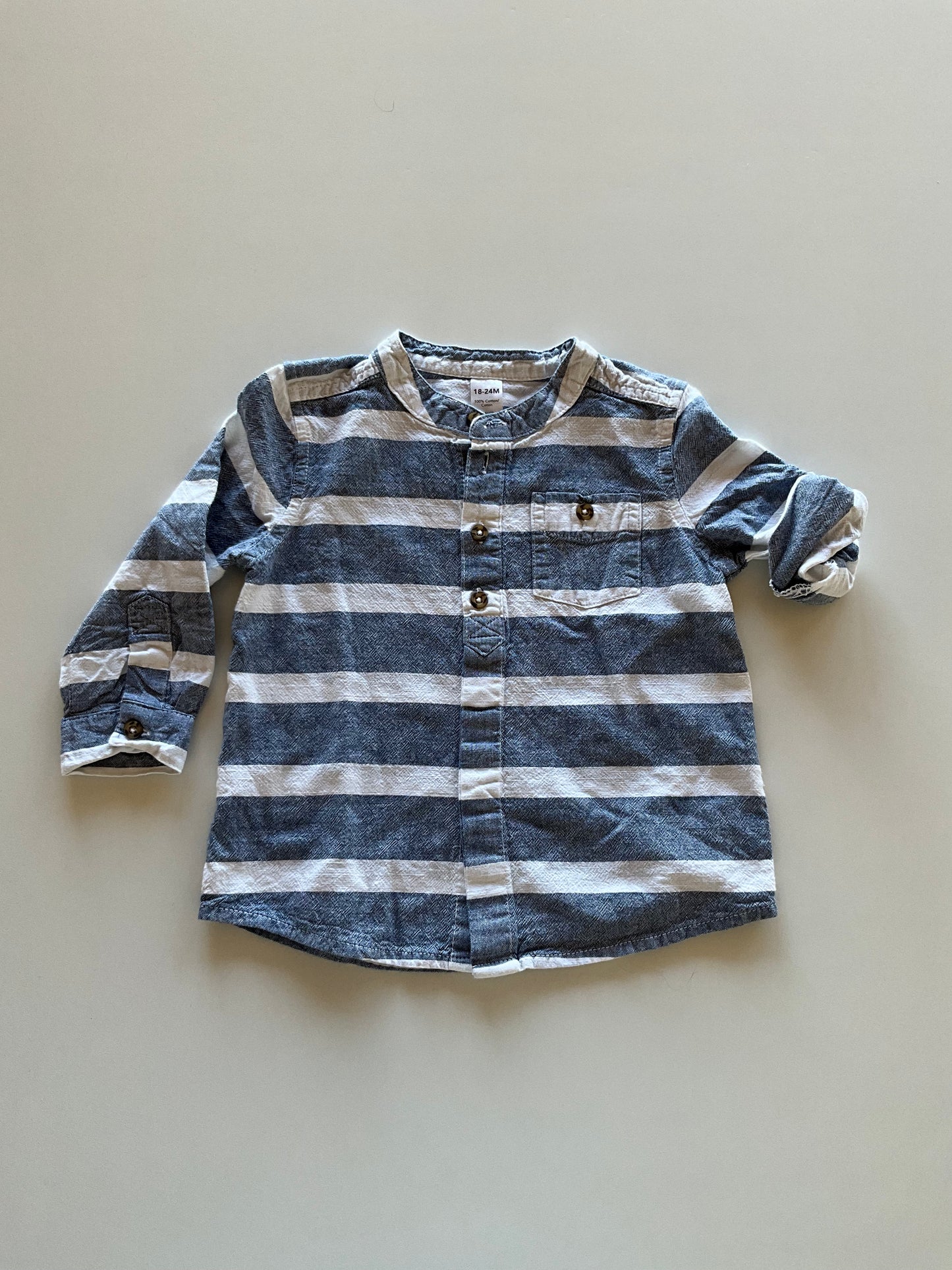 Blue & White Striped Dress Shirt