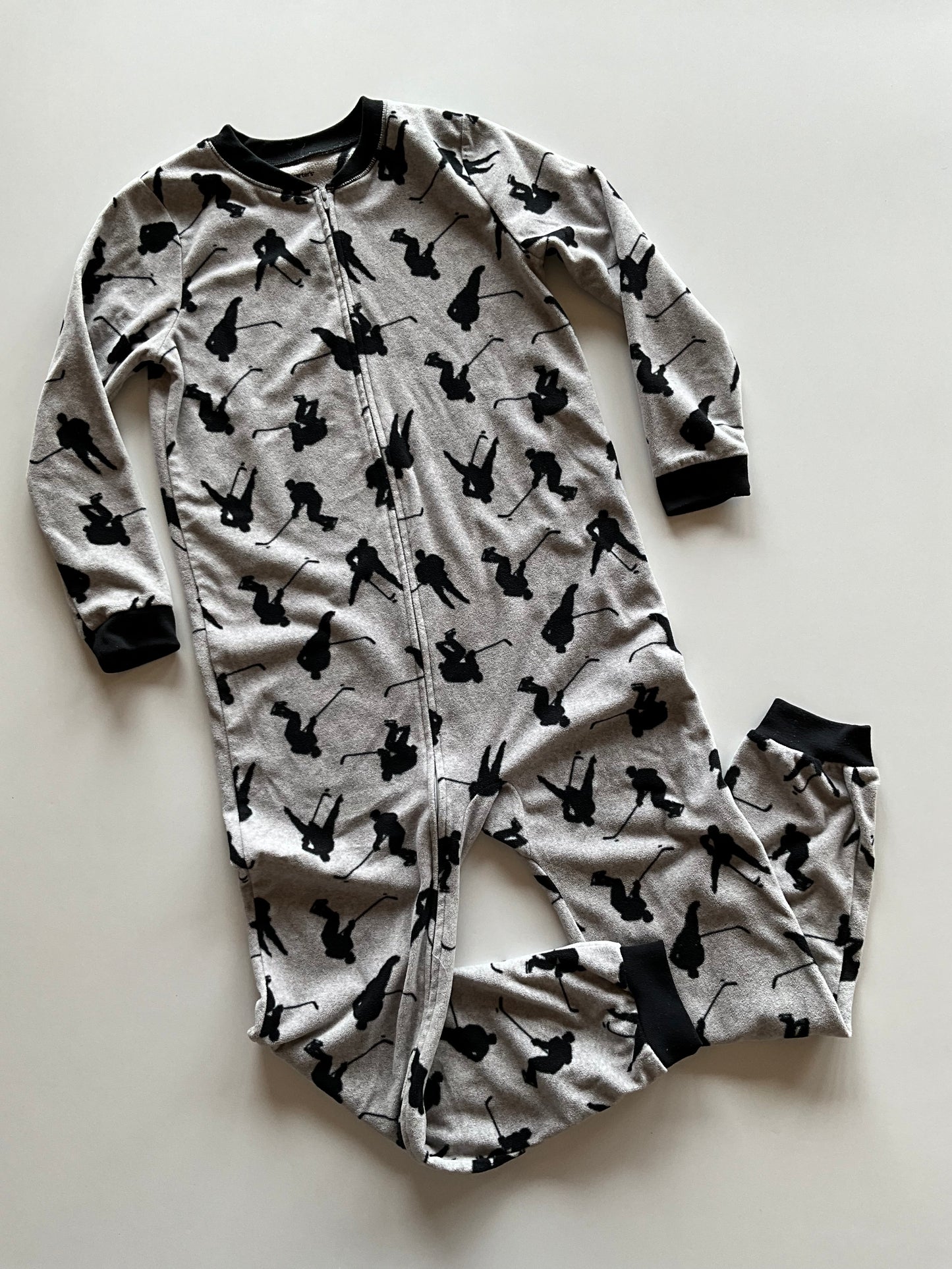 Grey Fleece Hockey Onesie