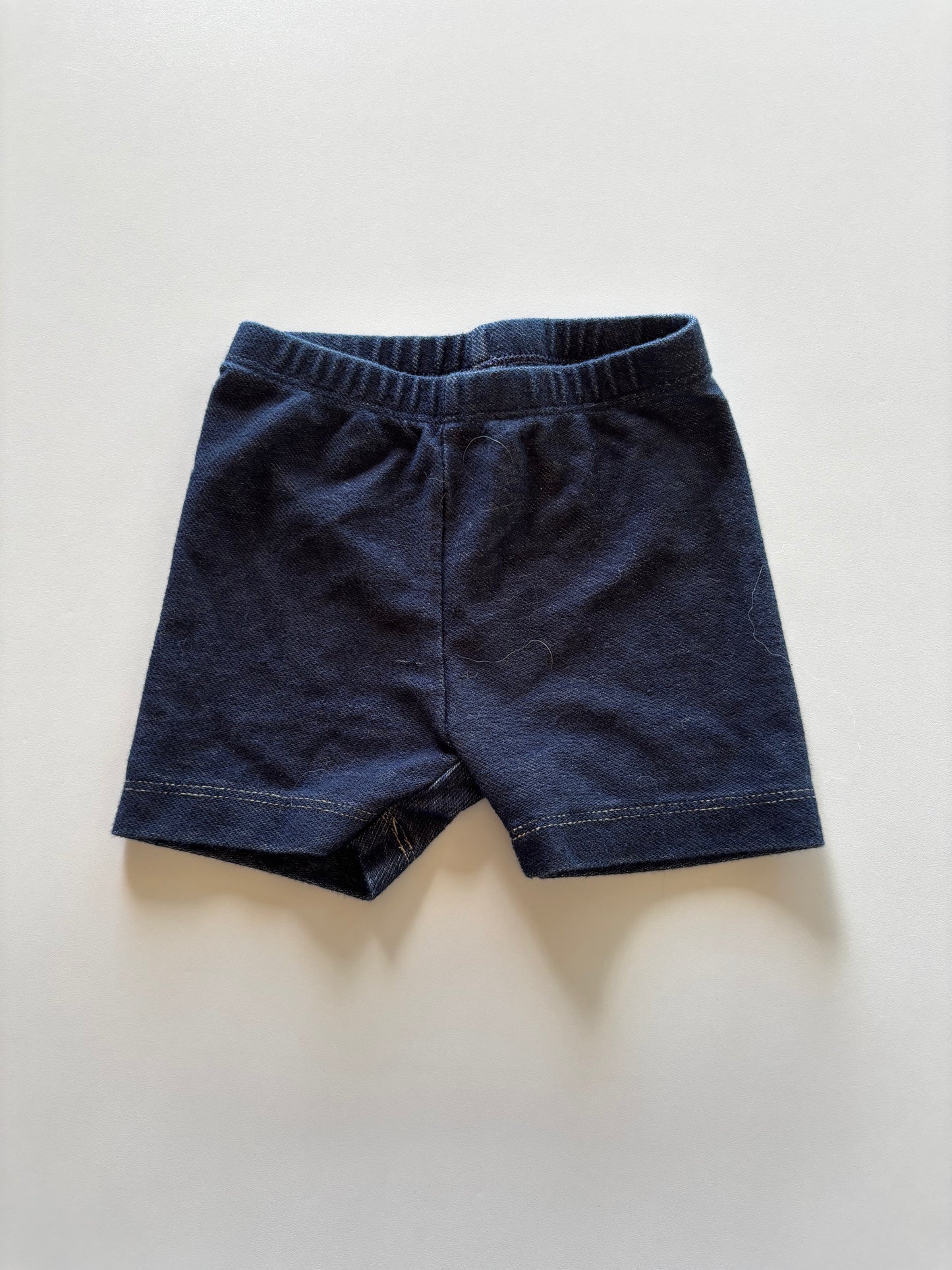 Faux Denim Biker Shorts