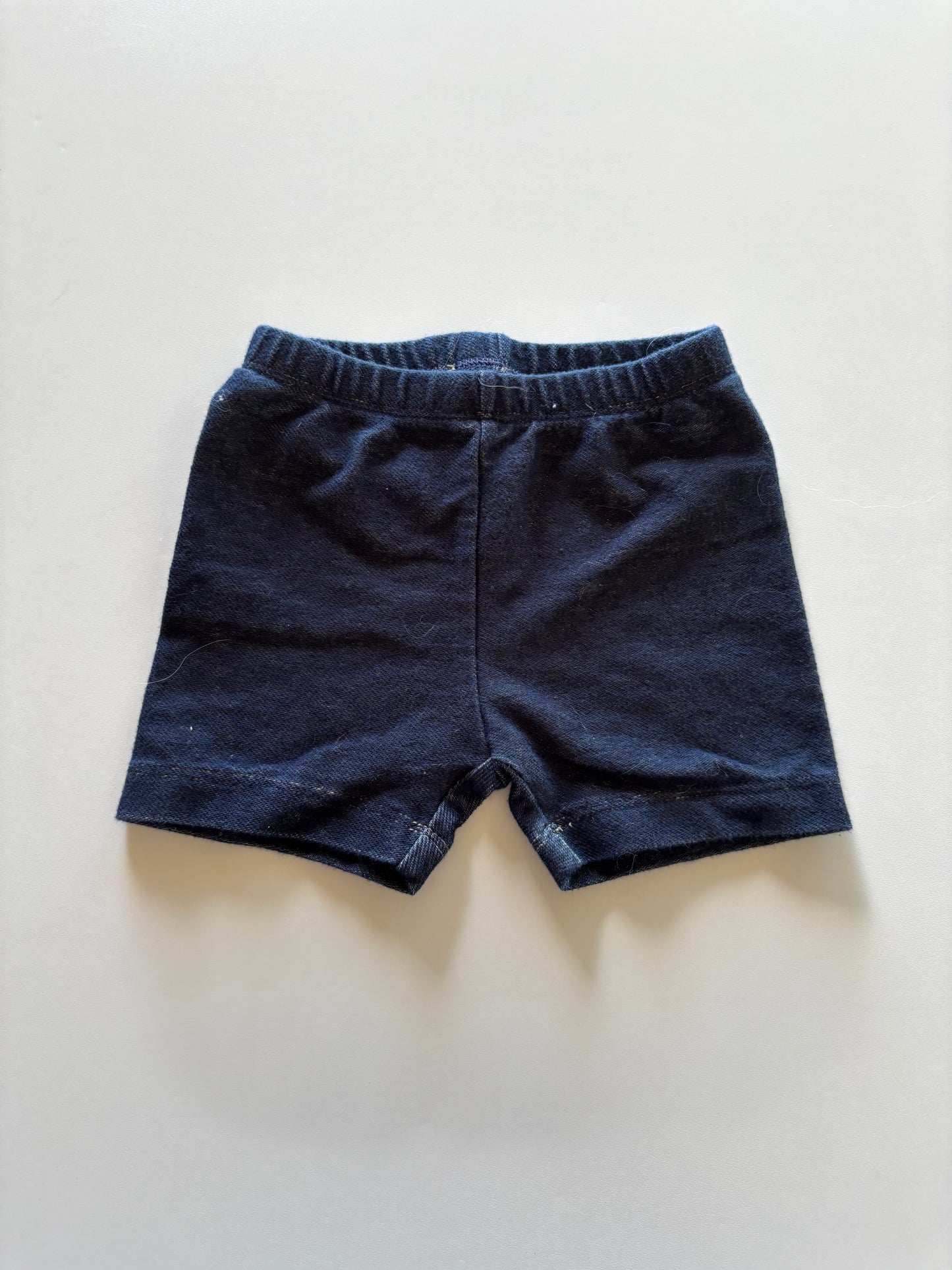 Dark Faux Denim Biker Shorts