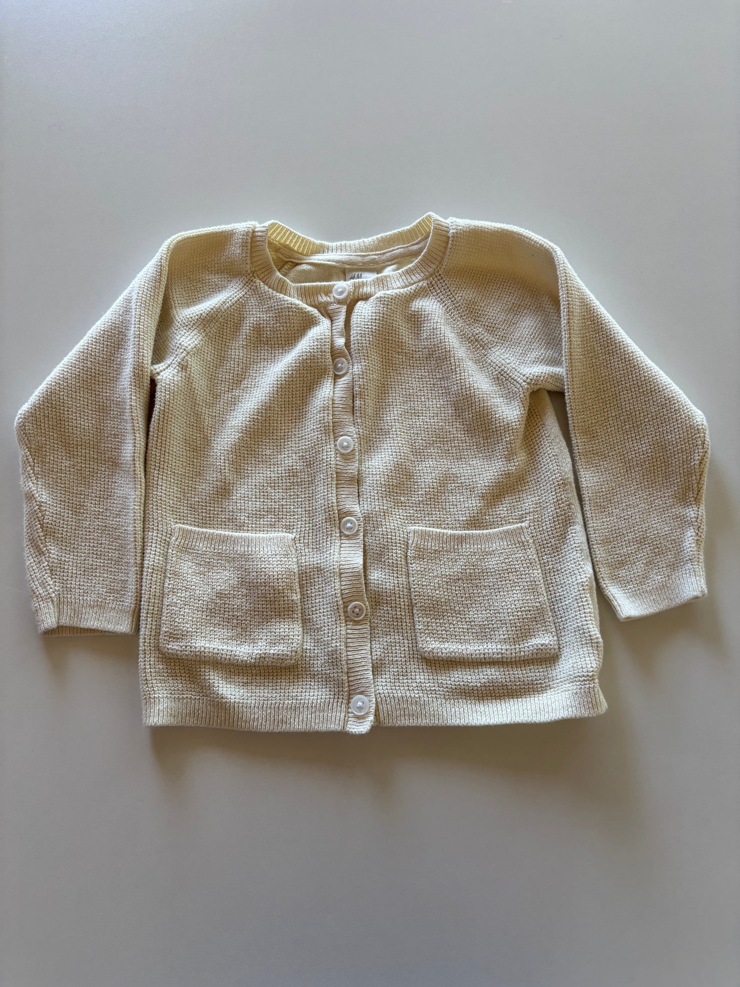 Ivory Waffle Button Up Cardigan