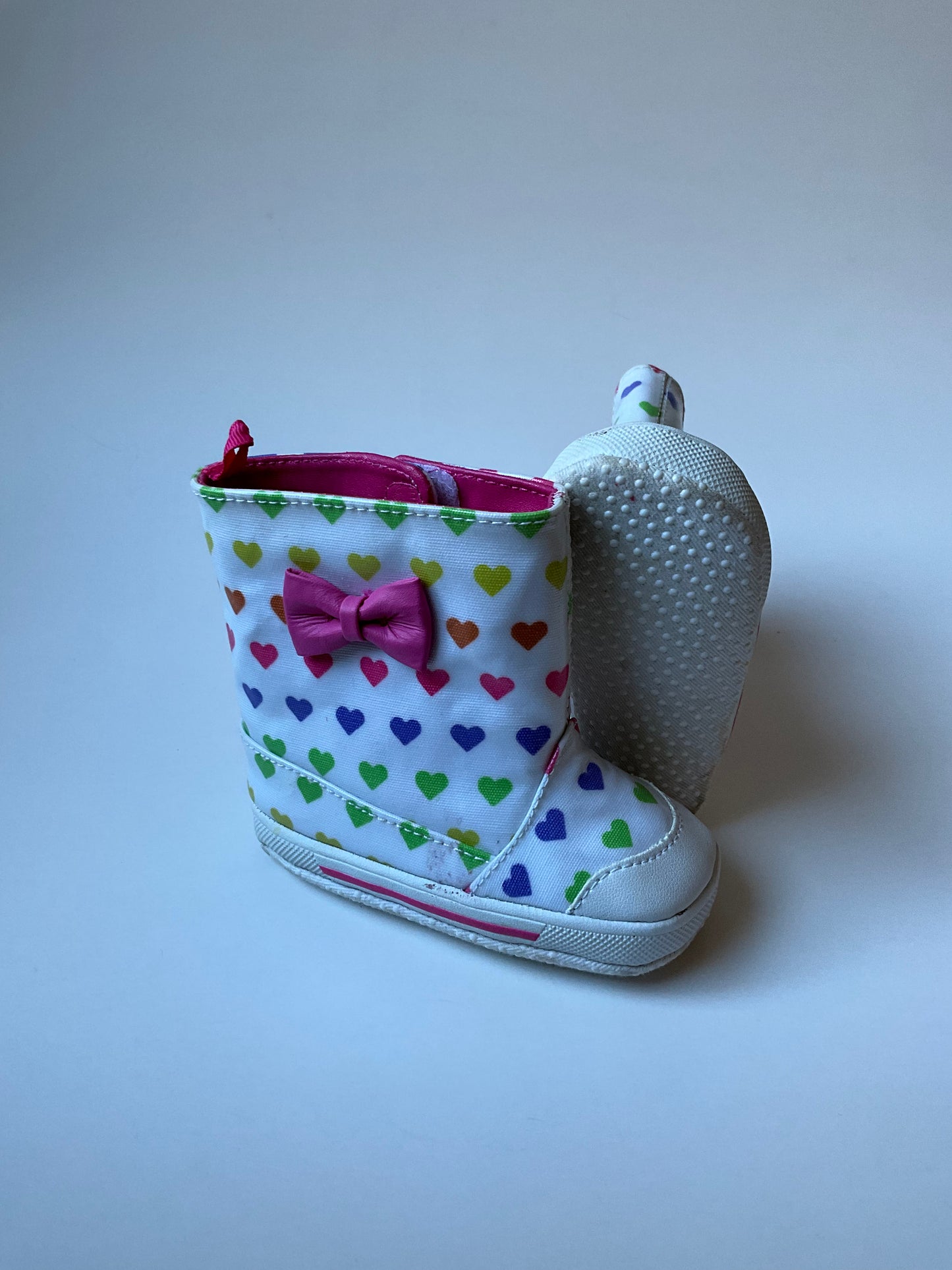 White Heart Booties