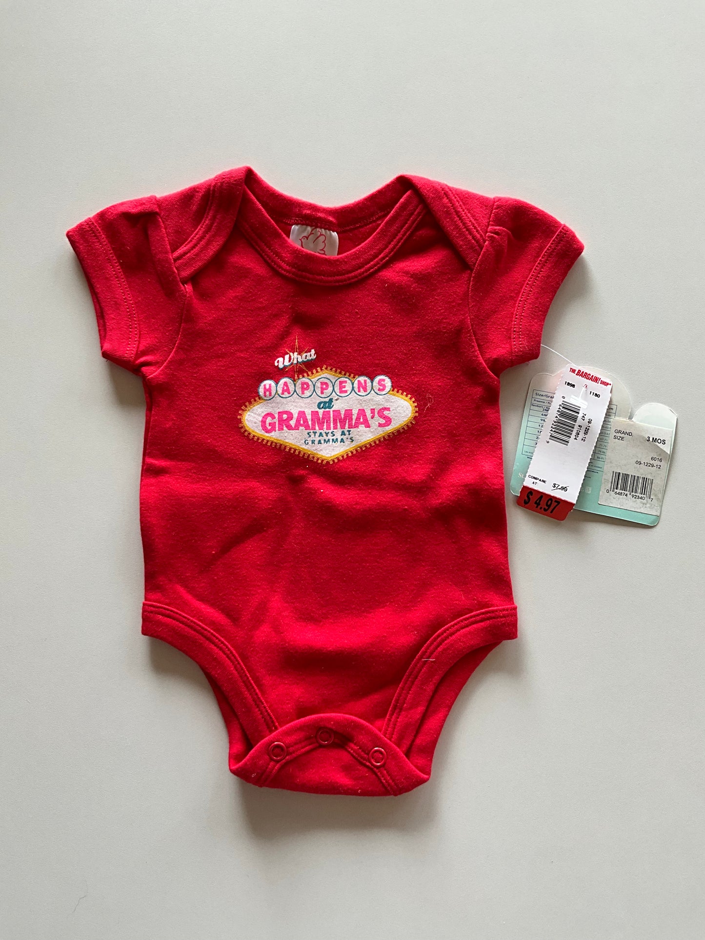 BNWT Red Gramma's Onesie
